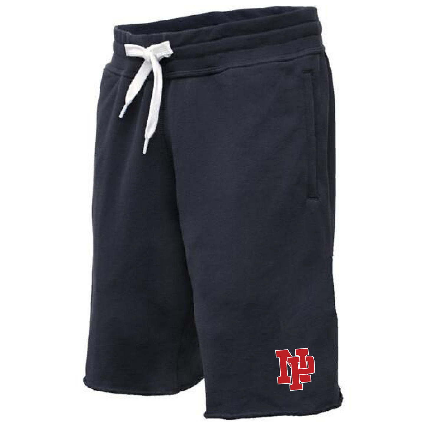 Men's Sweatshorts - Red NP Logo, White Outline