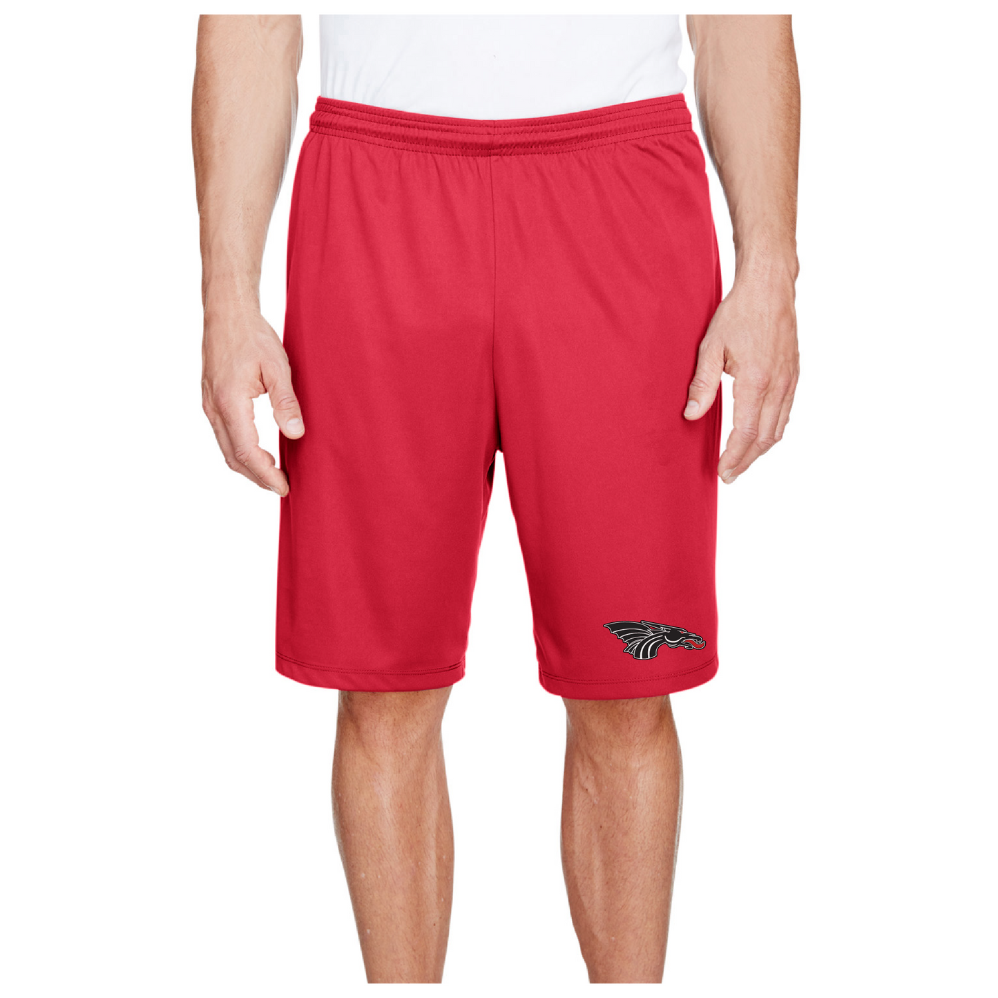 Men's Performance Shorts w/Pockets - Black Dragon Head Logo