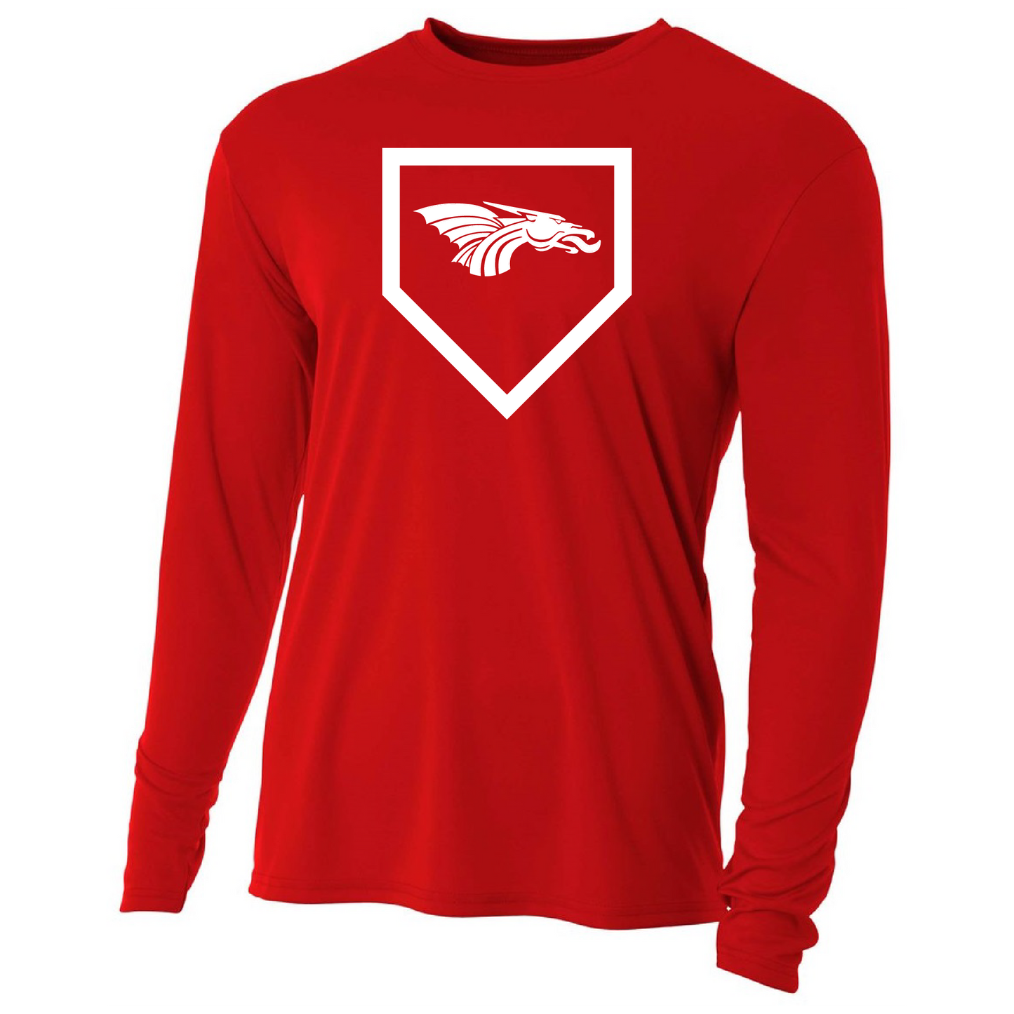 Mens L/S T-Shirt - Dragon Baseball Home Plate