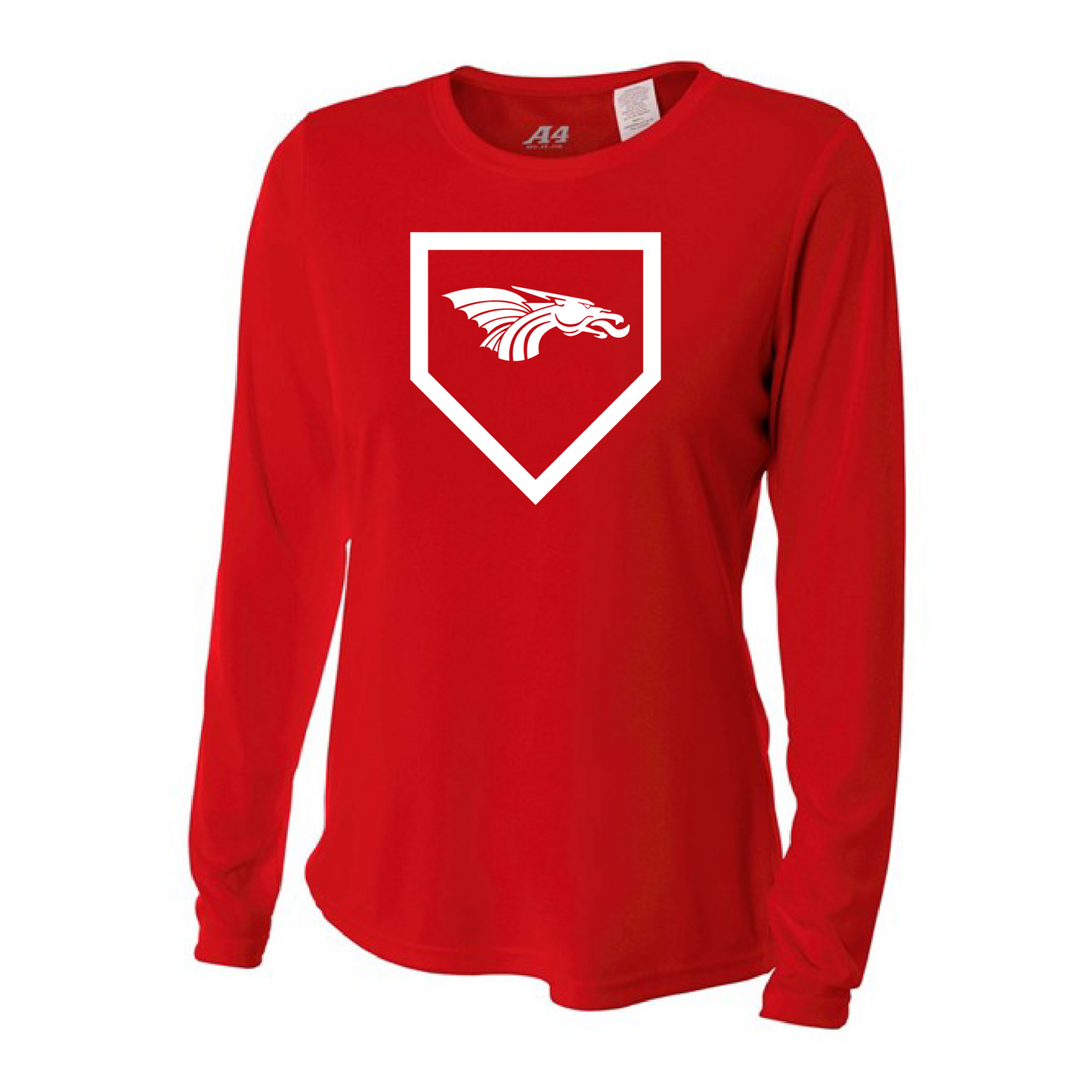 Womens L/S T-Shirt - Dragons Baseball Home Plate