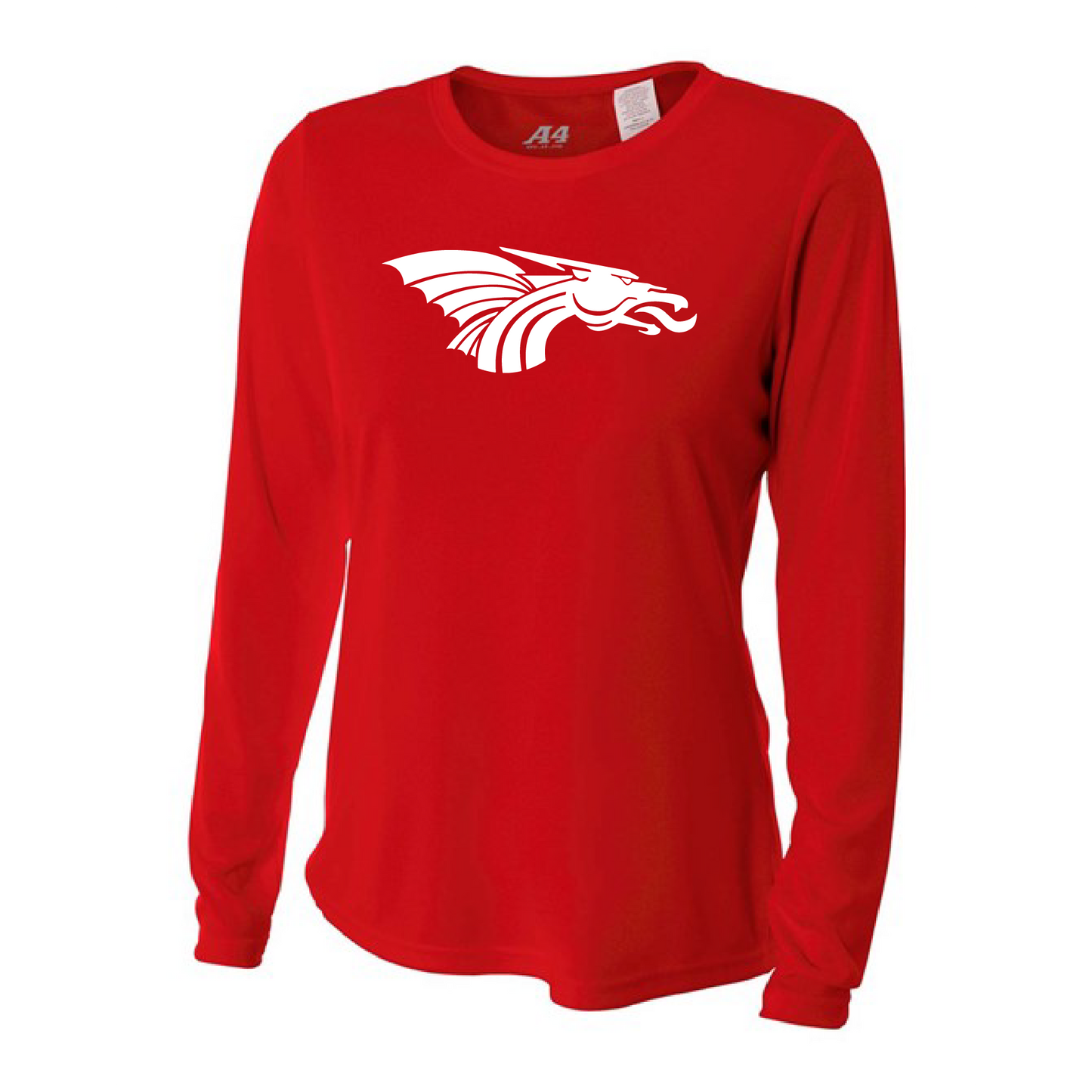 Womens L/S T-Shirt - White Dragon Head Logo
