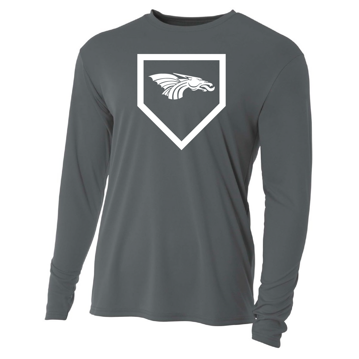 Mens L/S T-Shirt - Dragon Baseball Home Plate