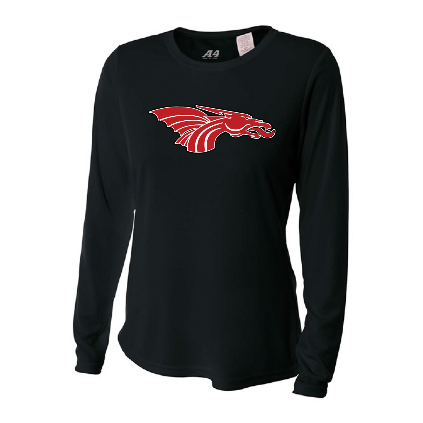 Womens L/S T-Shirt - Red Dragon Head Logo