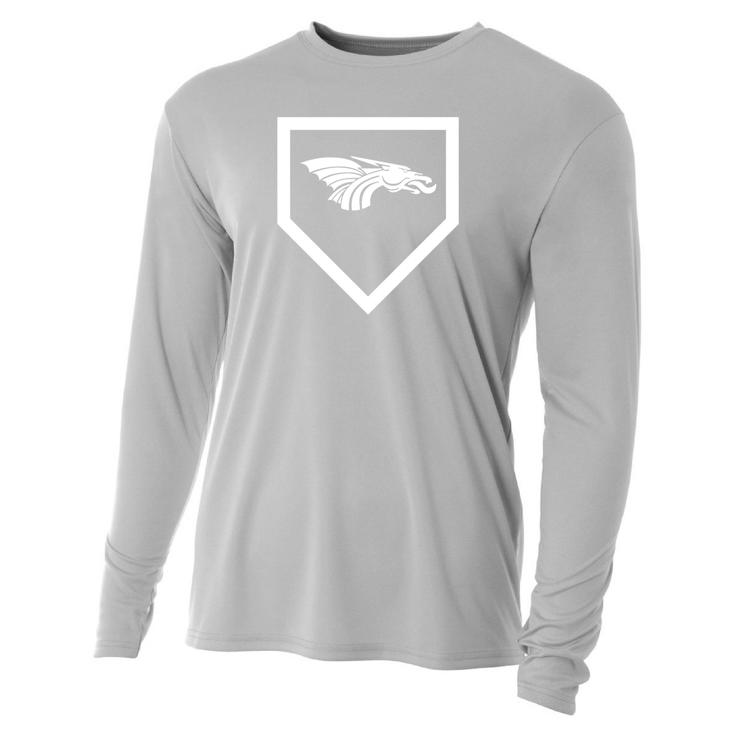 Mens L/S T-Shirt - Dragon Baseball Home Plate