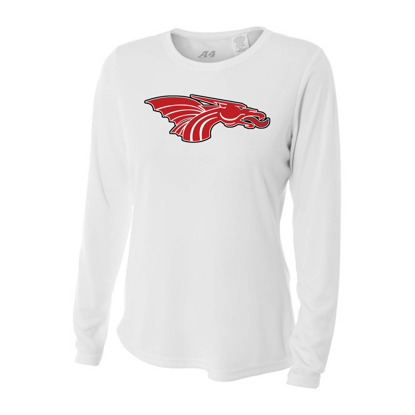 Womens L/S T-Shirt - Red Dragon Head Logo