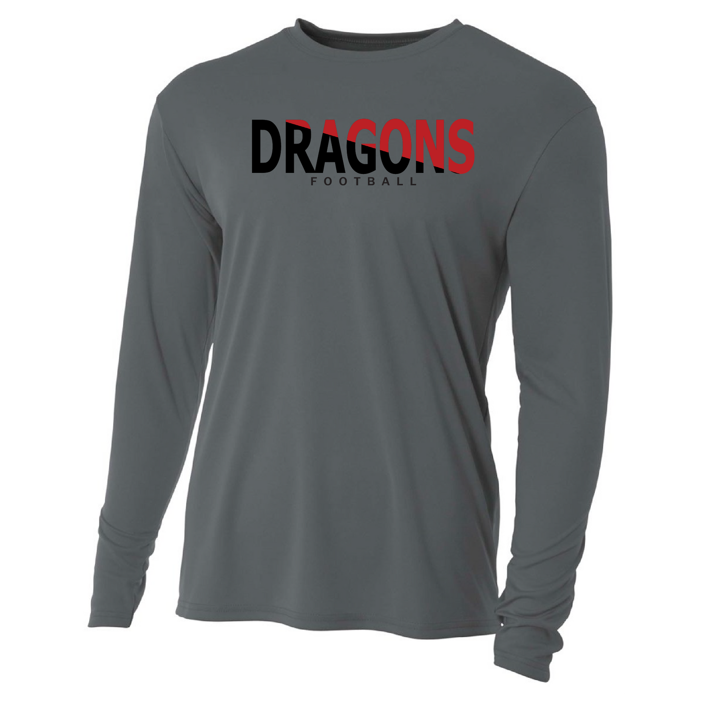 Mens L/S T-Shirt - Dragons Football Slashed