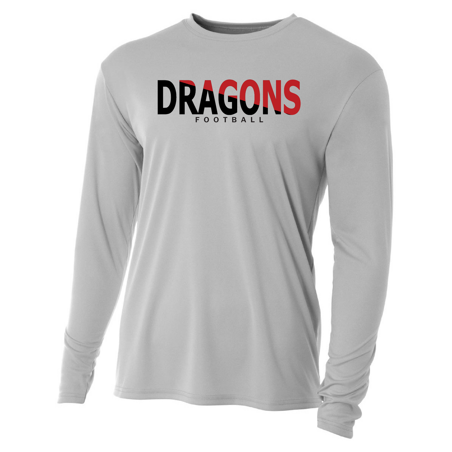 Mens L/S T-Shirt - Dragons Football Slashed