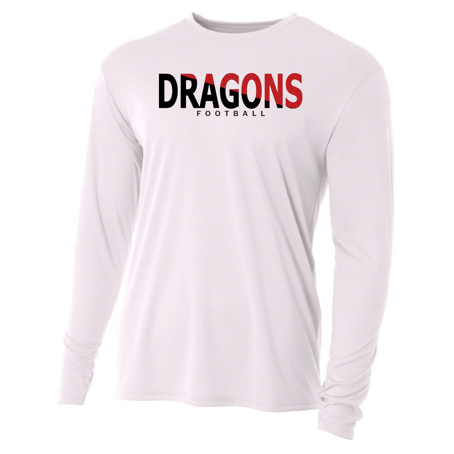 Mens L/S T-Shirt - Dragons Football Slashed