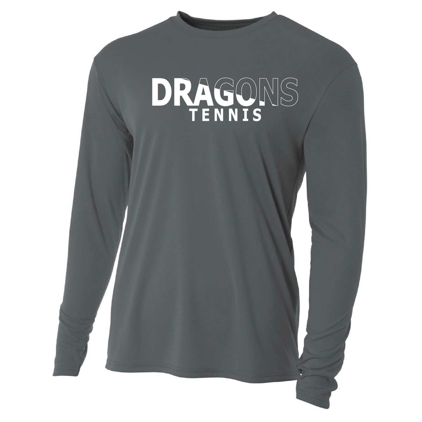 Mens L/S T-Shirt - Dragons Tennis Slashed White