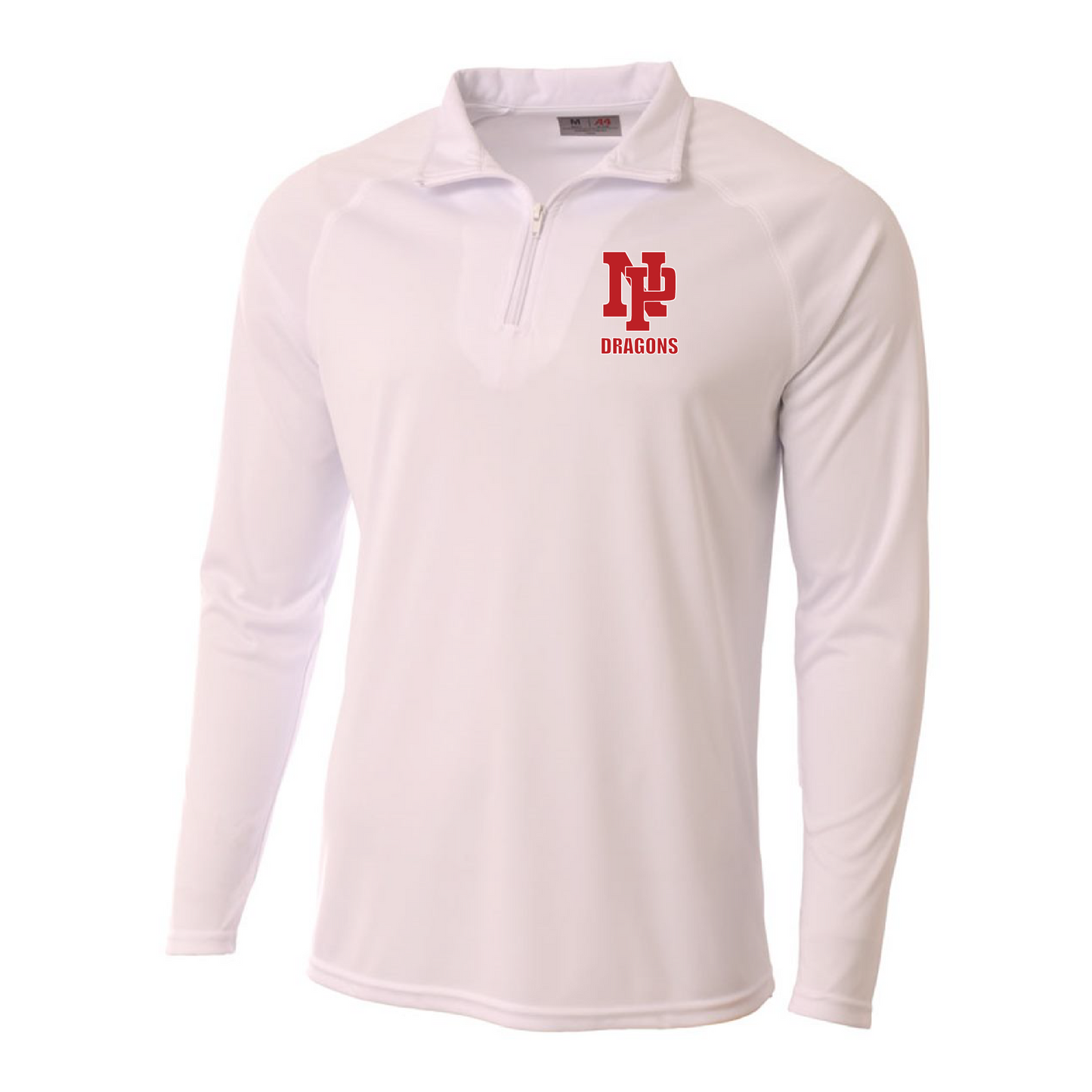 Mens Quarter Zip Pullover - Red NP DRAGONS, stacked