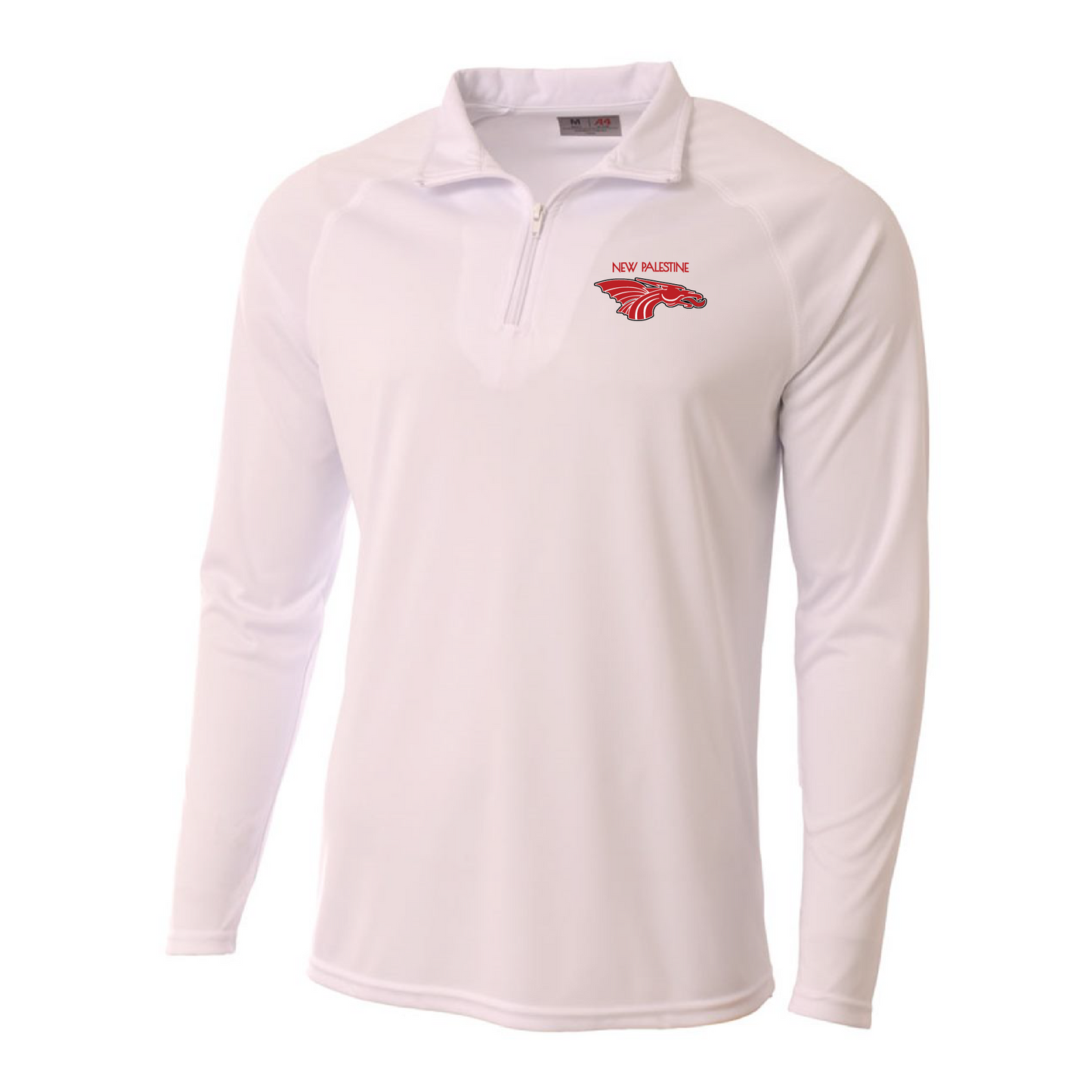 Mens Quarter Zip Pullover - New Palestine Dragons (red)