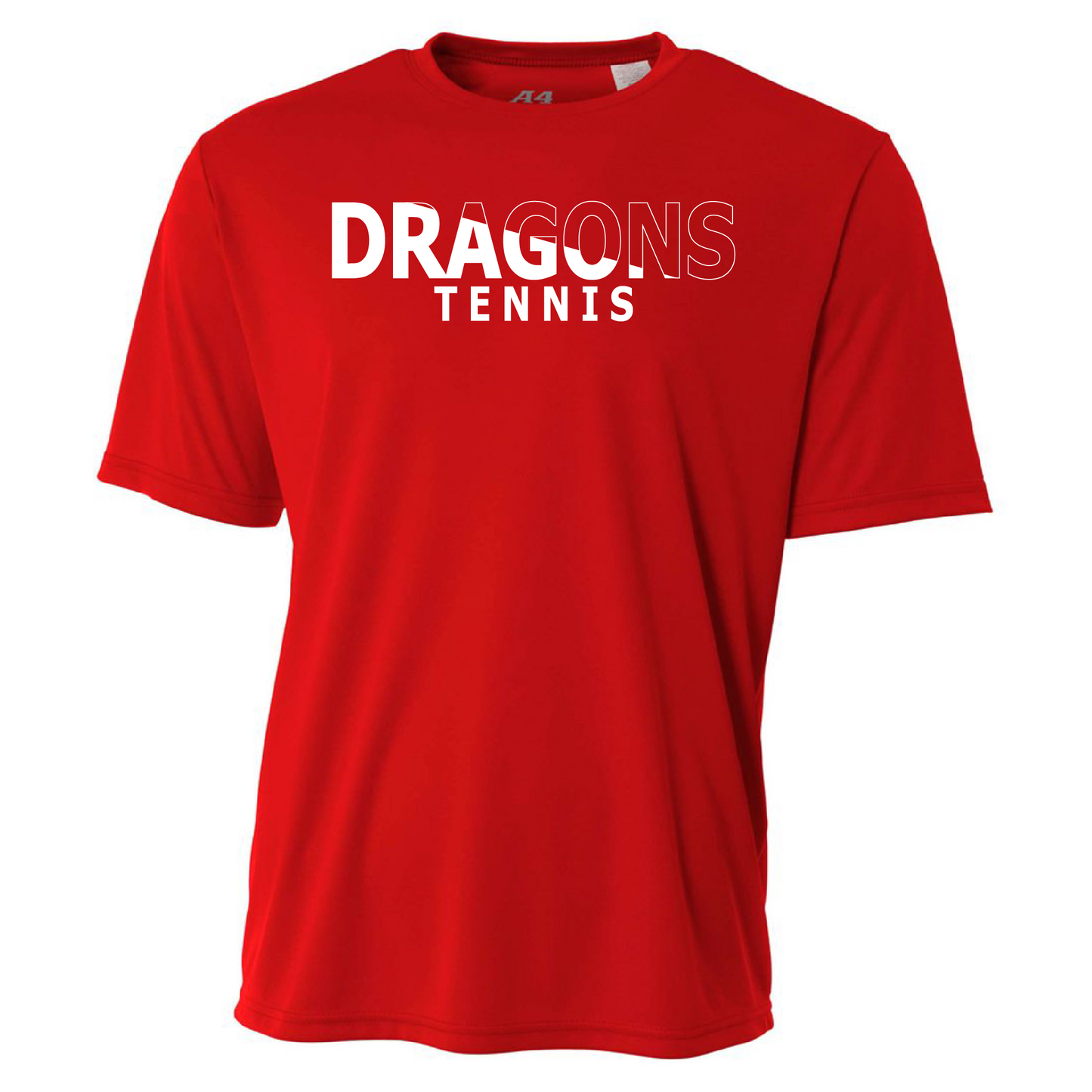 Mens S/S T-Shirt - Dragons Tennis Slashed White