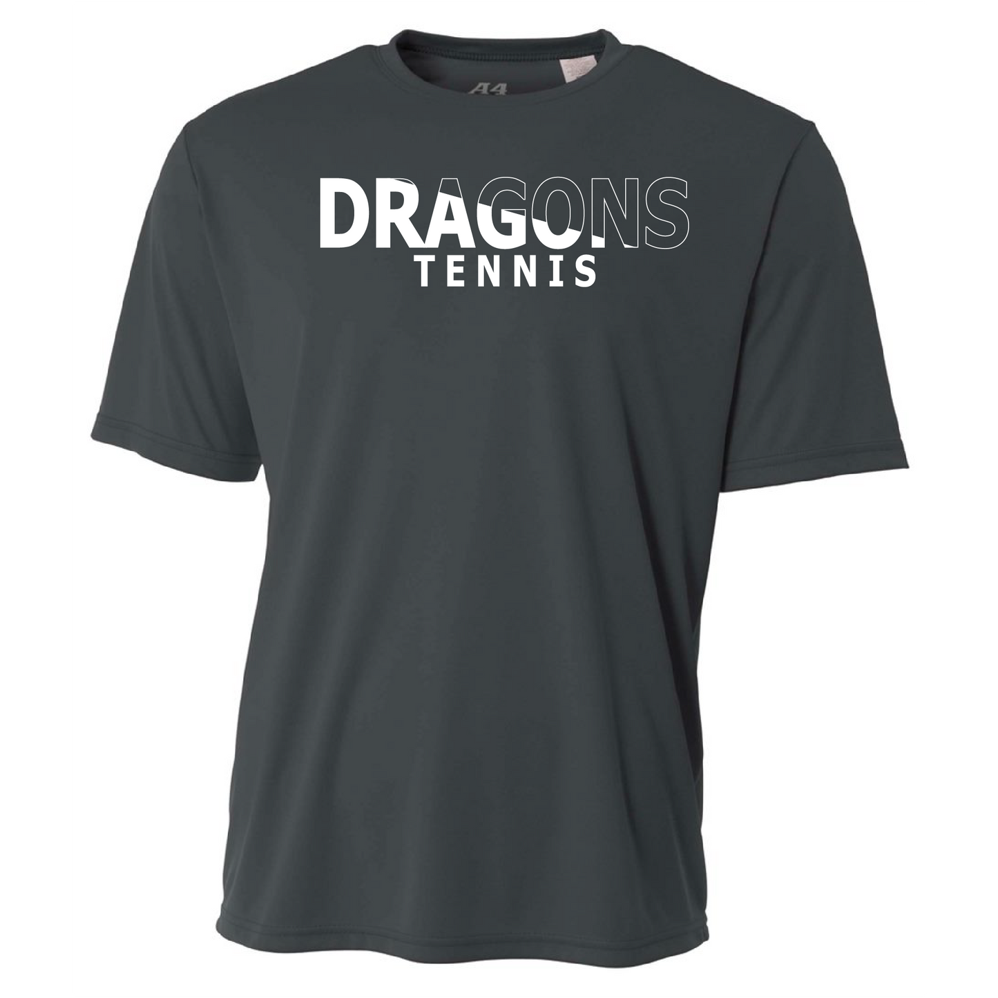 Mens S/S T-Shirt - Dragons Tennis Slashed White