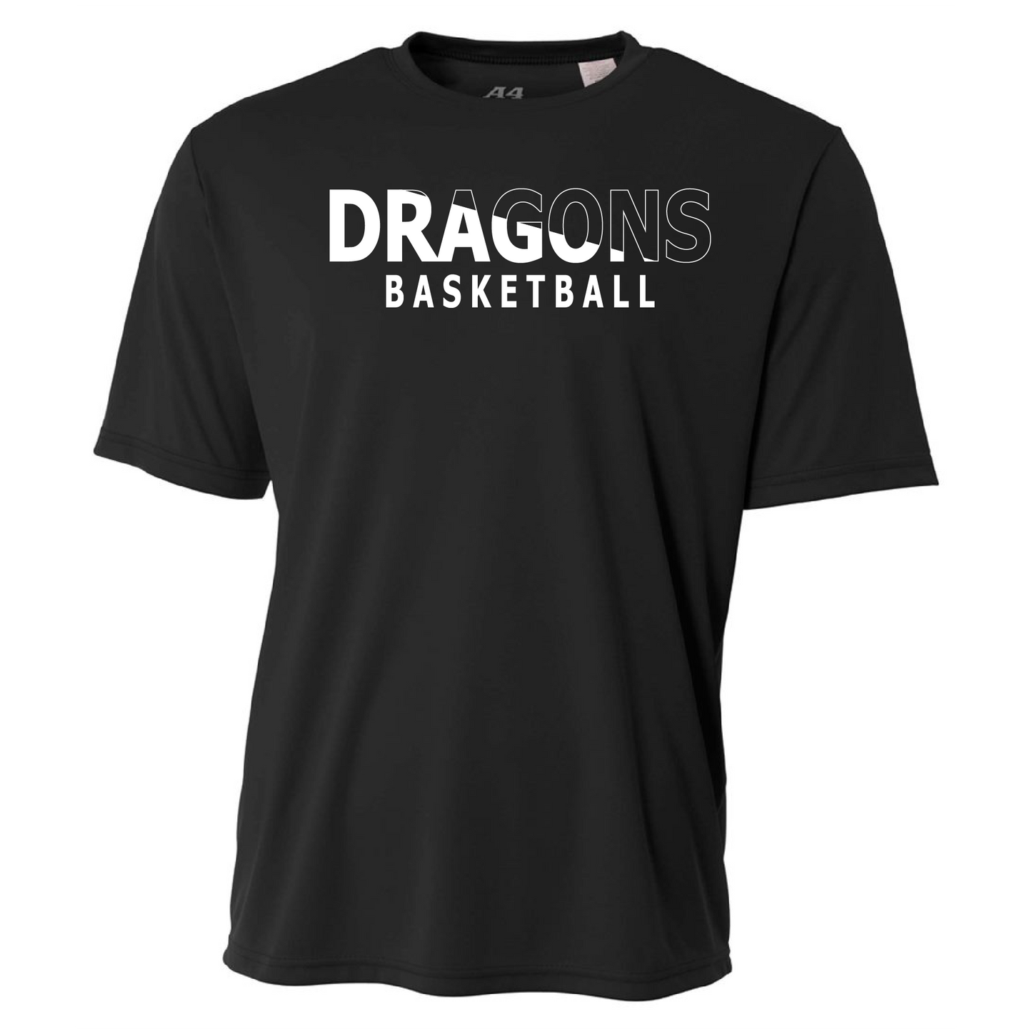 Mens S/S T-Shirt - Dragons Basketball Slashed White