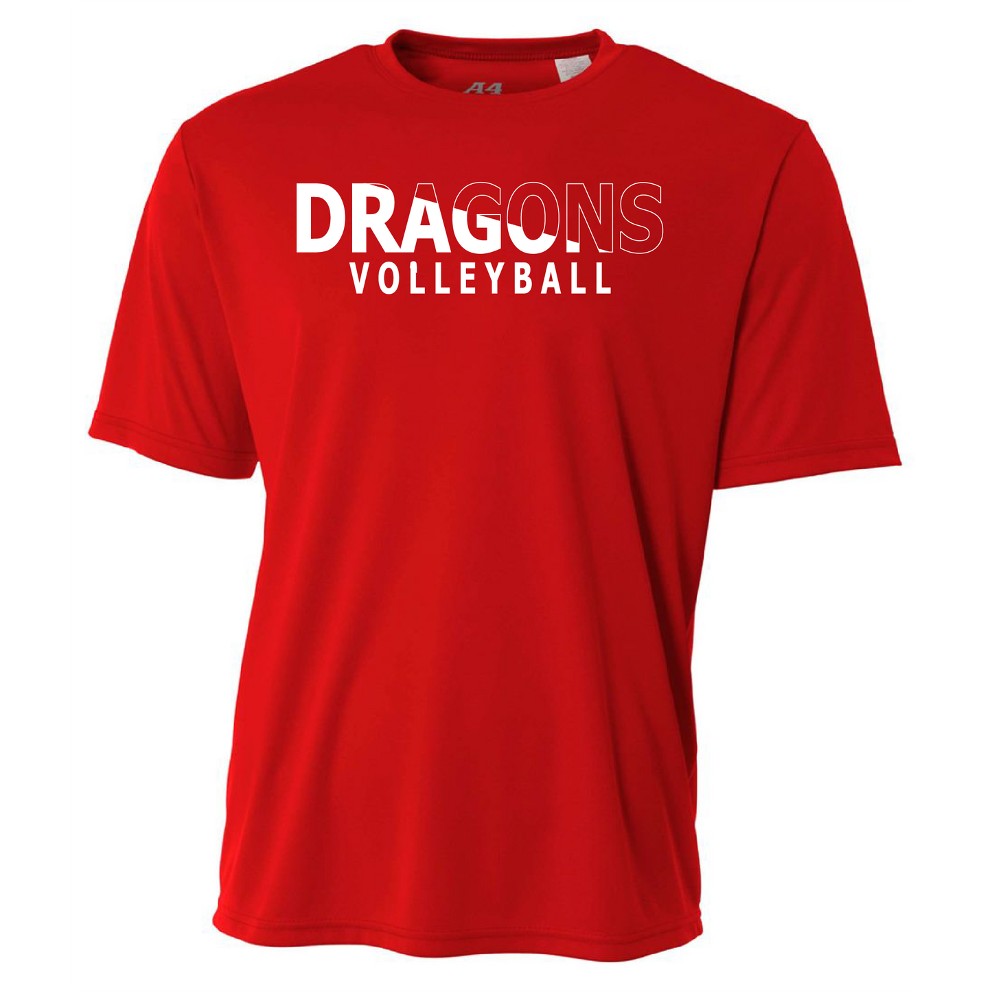 Mens S/S T-Shirt - Dragons Volleyball Slashed White