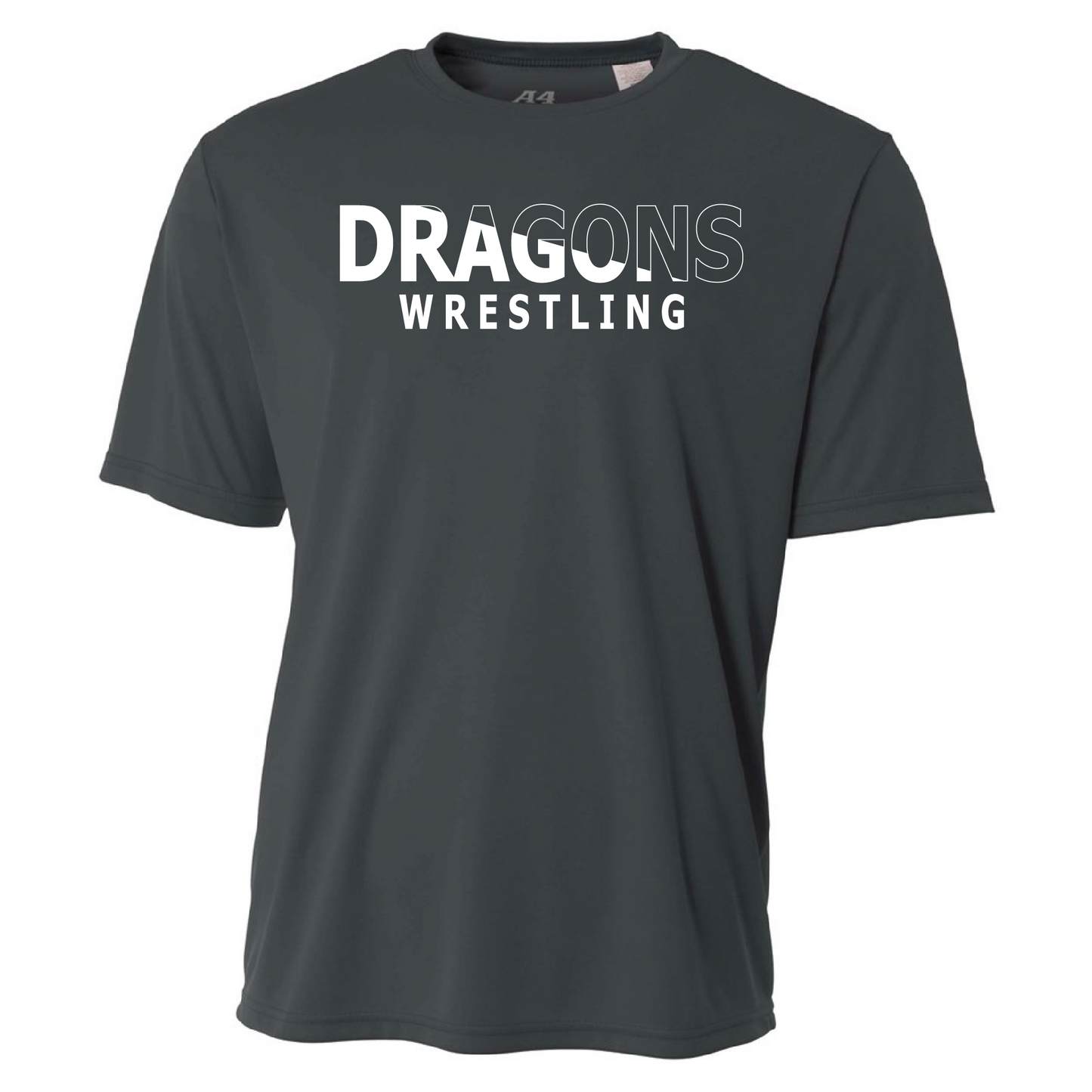 Mens S/S T-Shirt - Dragons Wrestling Slashed White