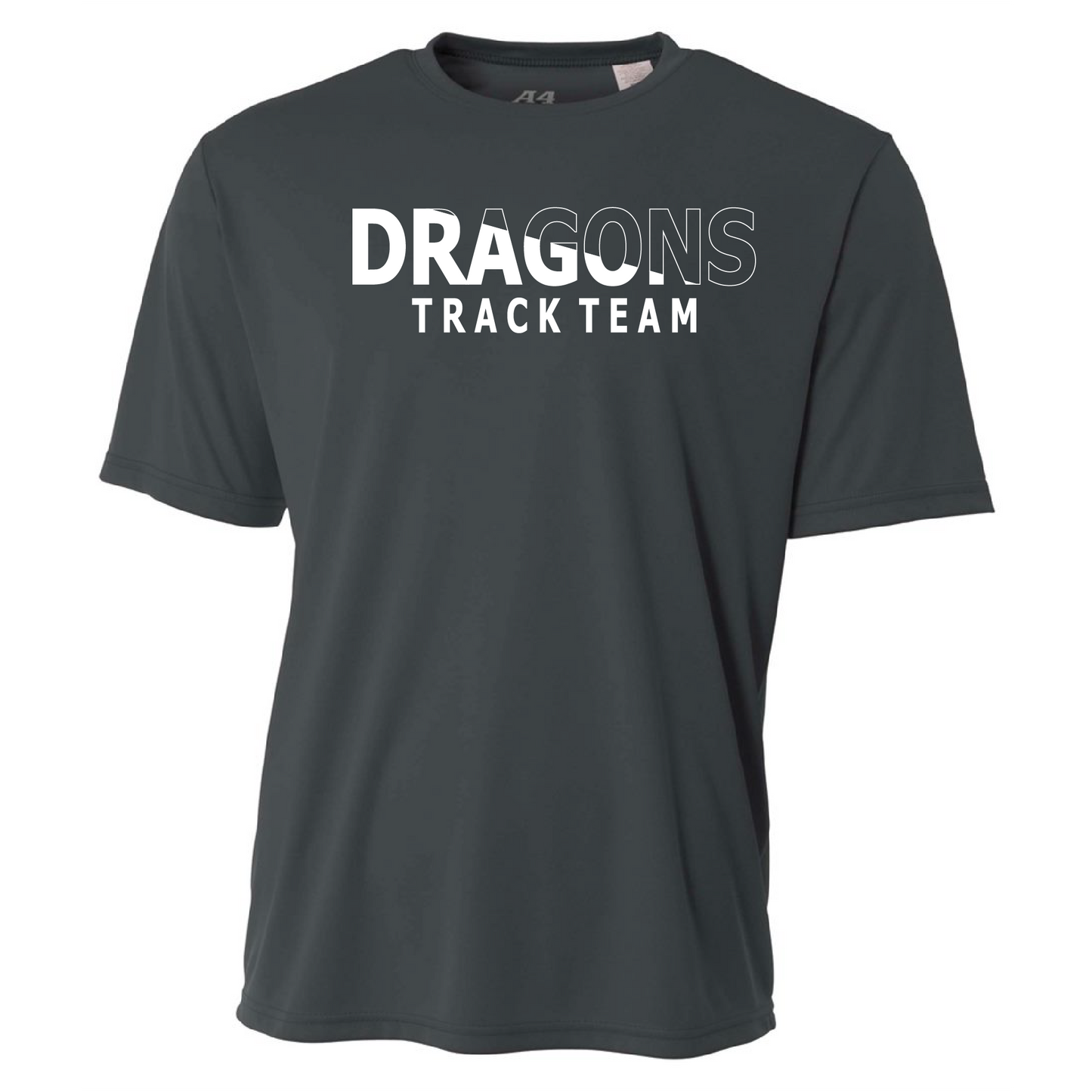 Mens S/S T-Shirt - Dragons Track Team Slashed White