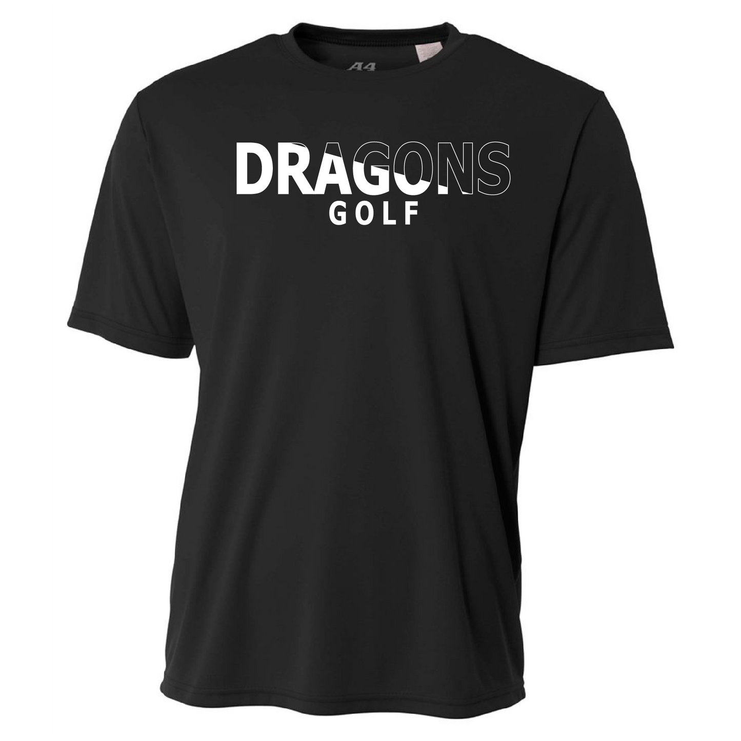 Mens S/S T-Shirt - Dragons Golf Slashed White