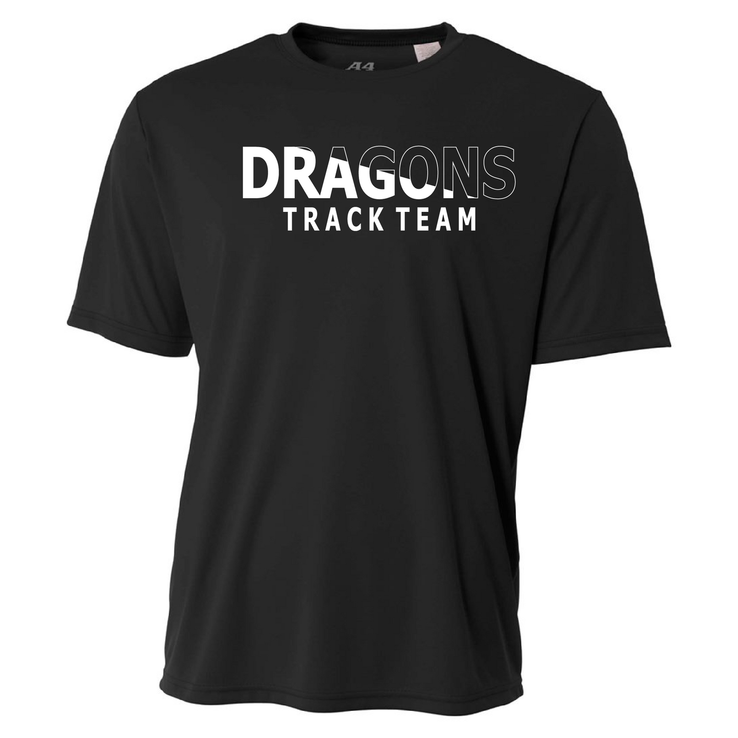 Mens S/S T-Shirt - Dragons Track Team Slashed White