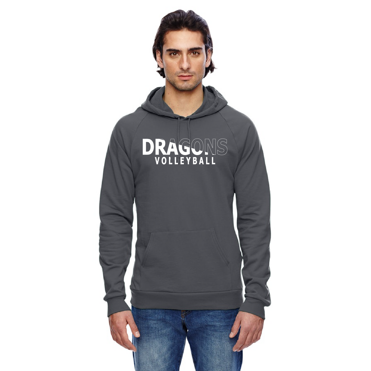 Unisex Hoodie - Dragons Volleyball Slashed White