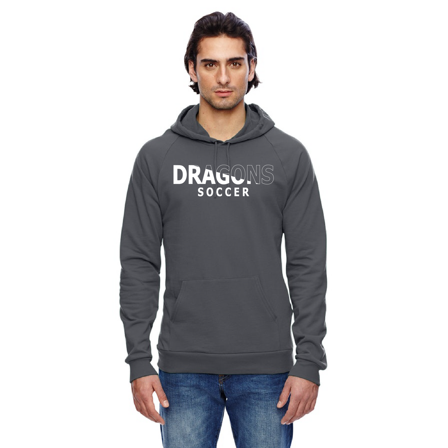 Unisex Hoodie - Dragons Soccer Slashed White