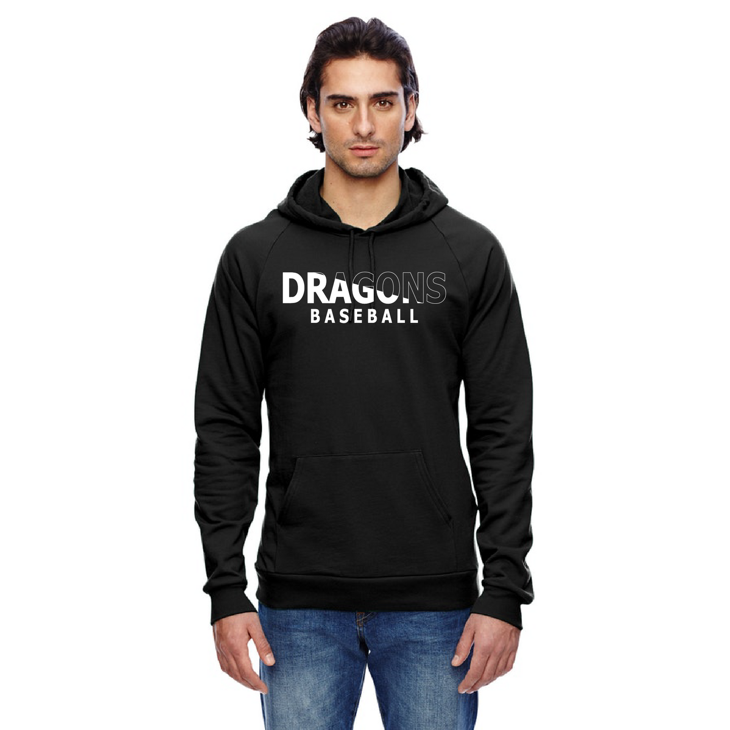 Unisex Hoodie - Dragons Baseball Slashed White