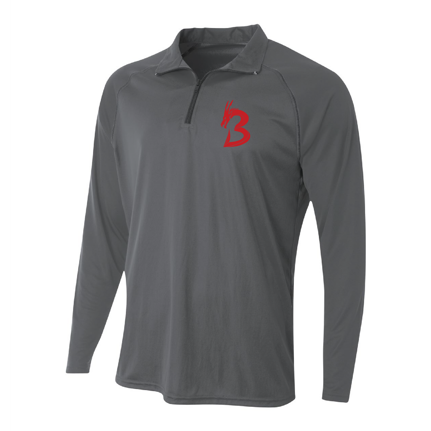 Mens Quarter Zip Pullover - NP Bands "B" Dragon (red)