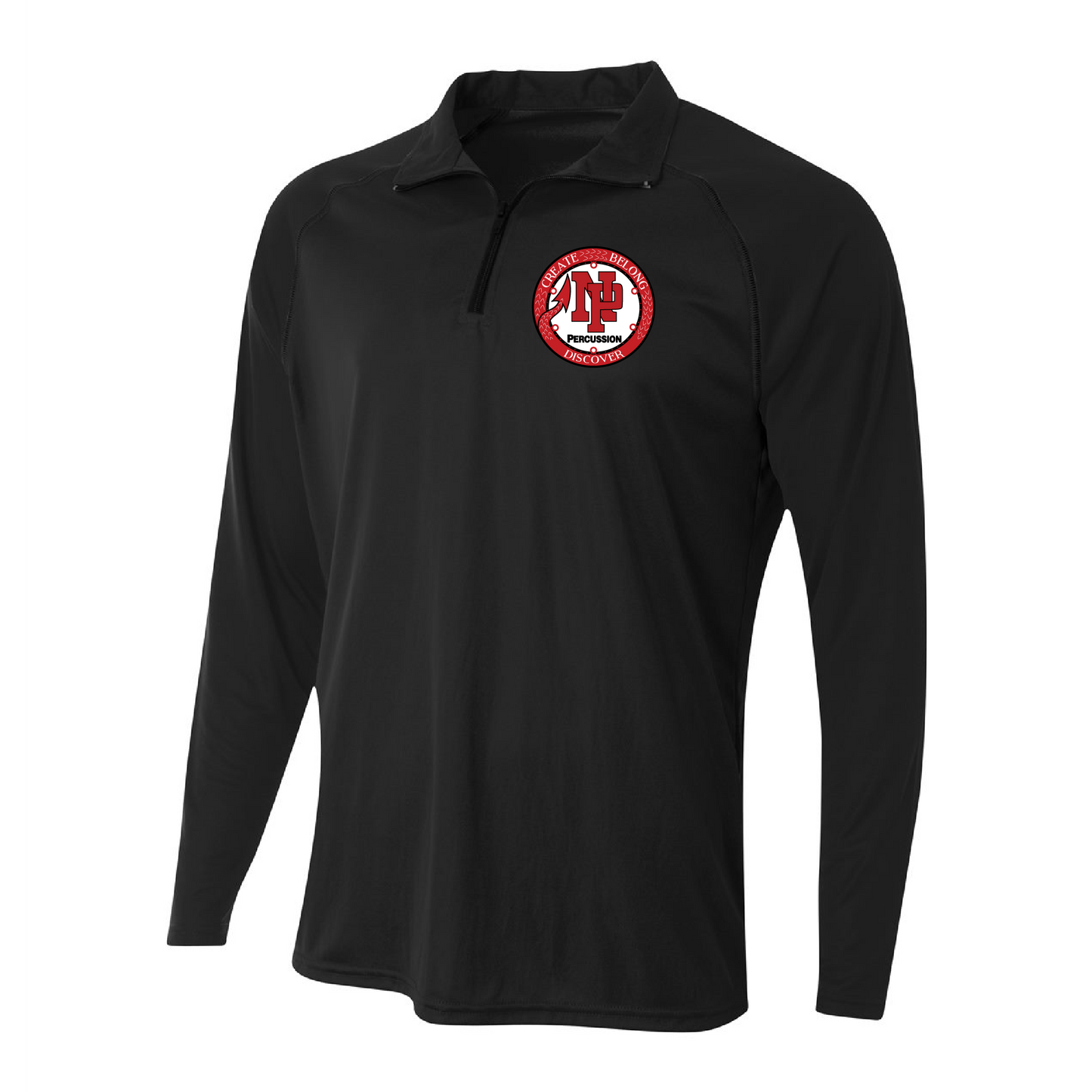 Mens Quarter Zip Pullover - NP Bands Circle Logo (Percussion)