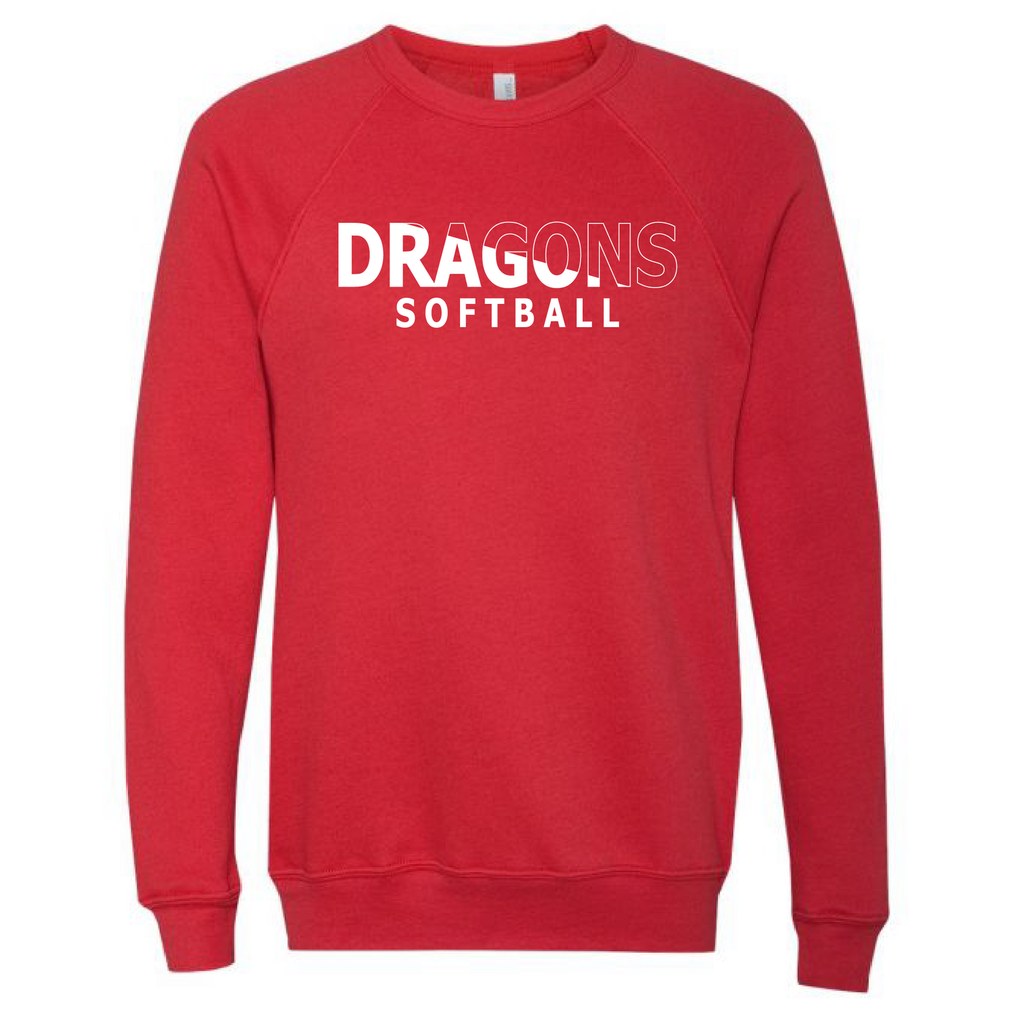 Unisex Sweatshirt - Dragons Softball Slashed White