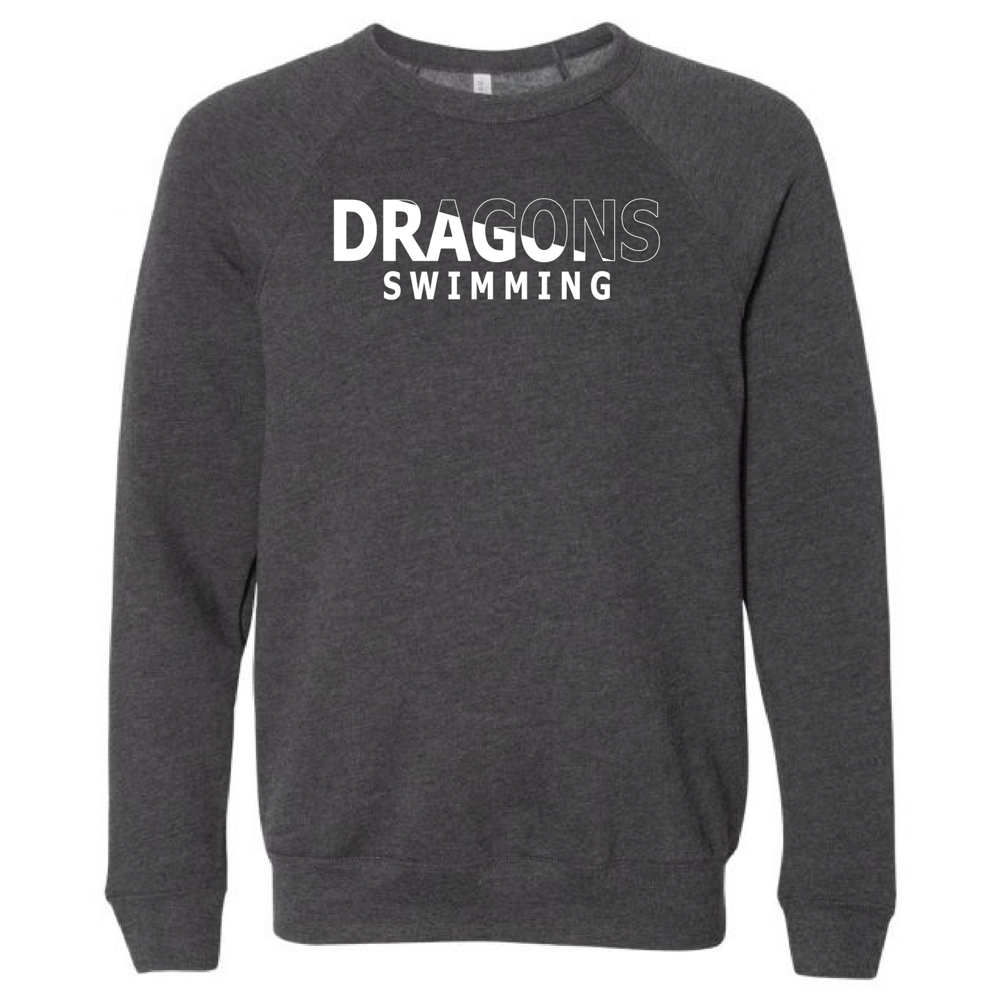 Unisex Sweatshirt - Dragons Swimming Slashed White