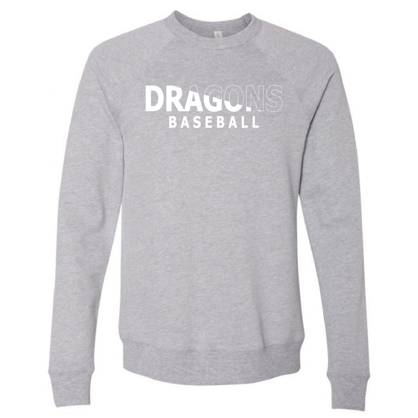 Unisex Sweatshirt - Dragons Baseball Slashed White