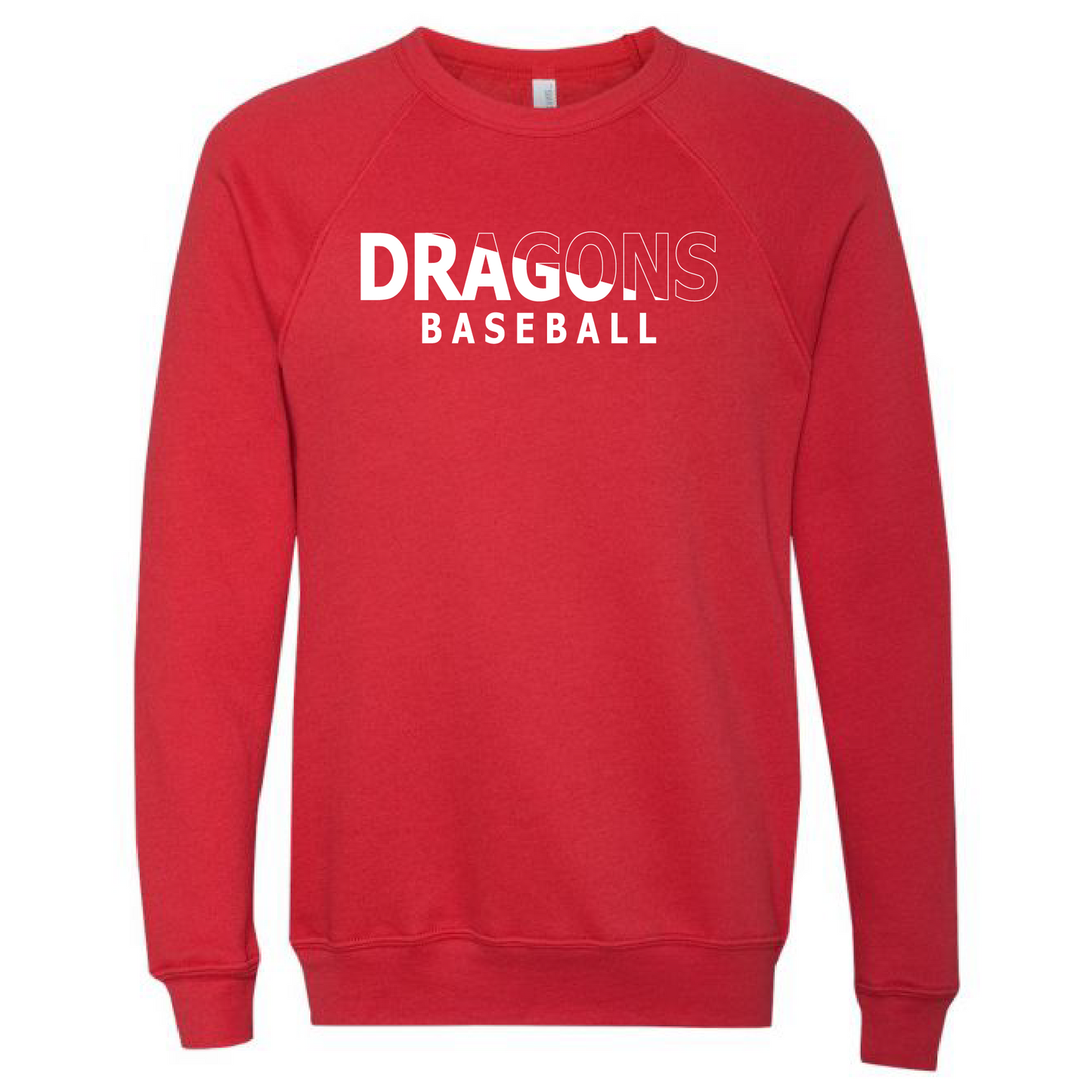 Unisex Sweatshirt - Dragons Baseball Slashed White