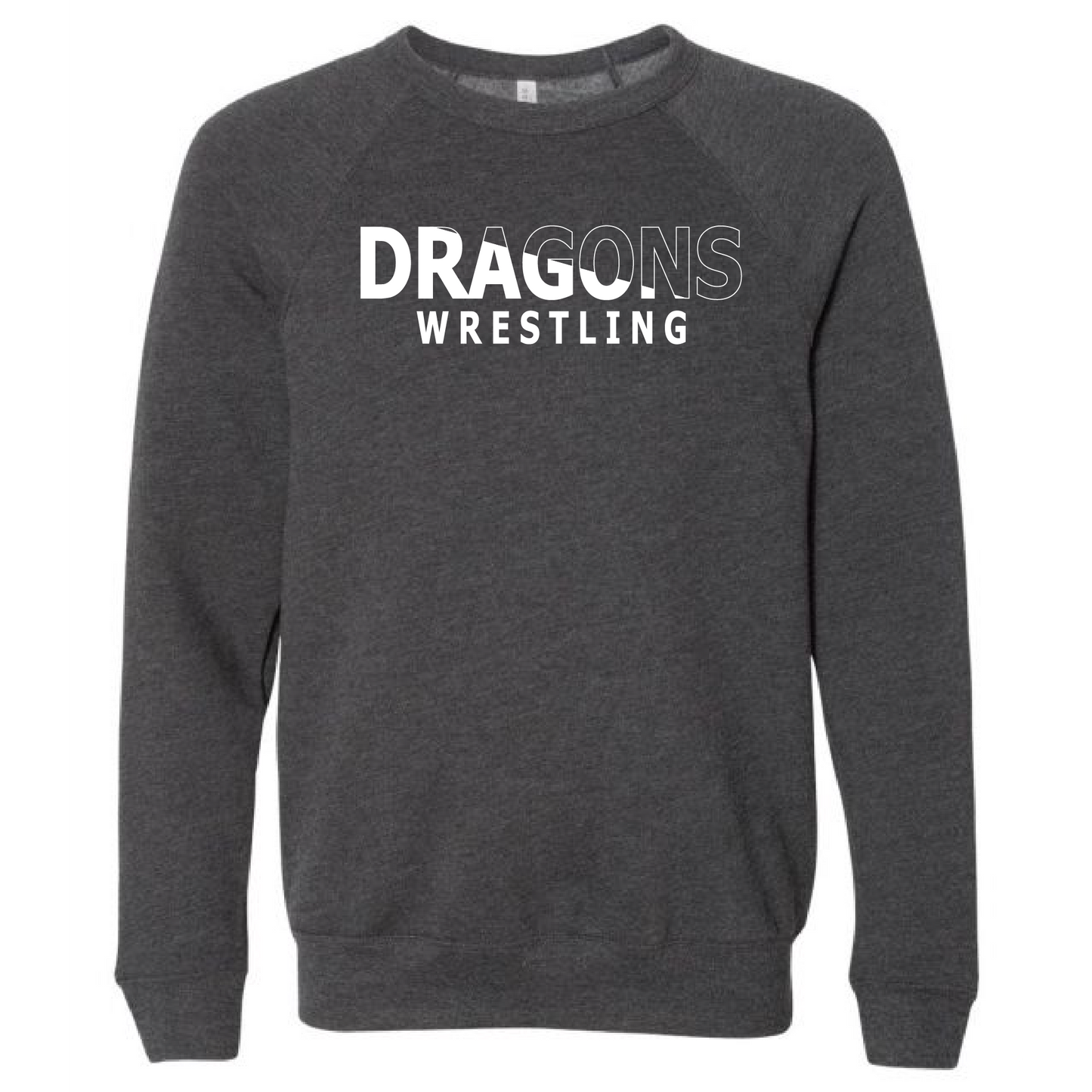 Unisex Sweatshirt - Dragons Wrestling Slashed White