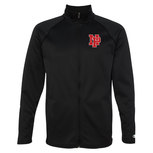 Unisex Performance Fleece Full-Zip Jacket - Red NP Logo, White Outline