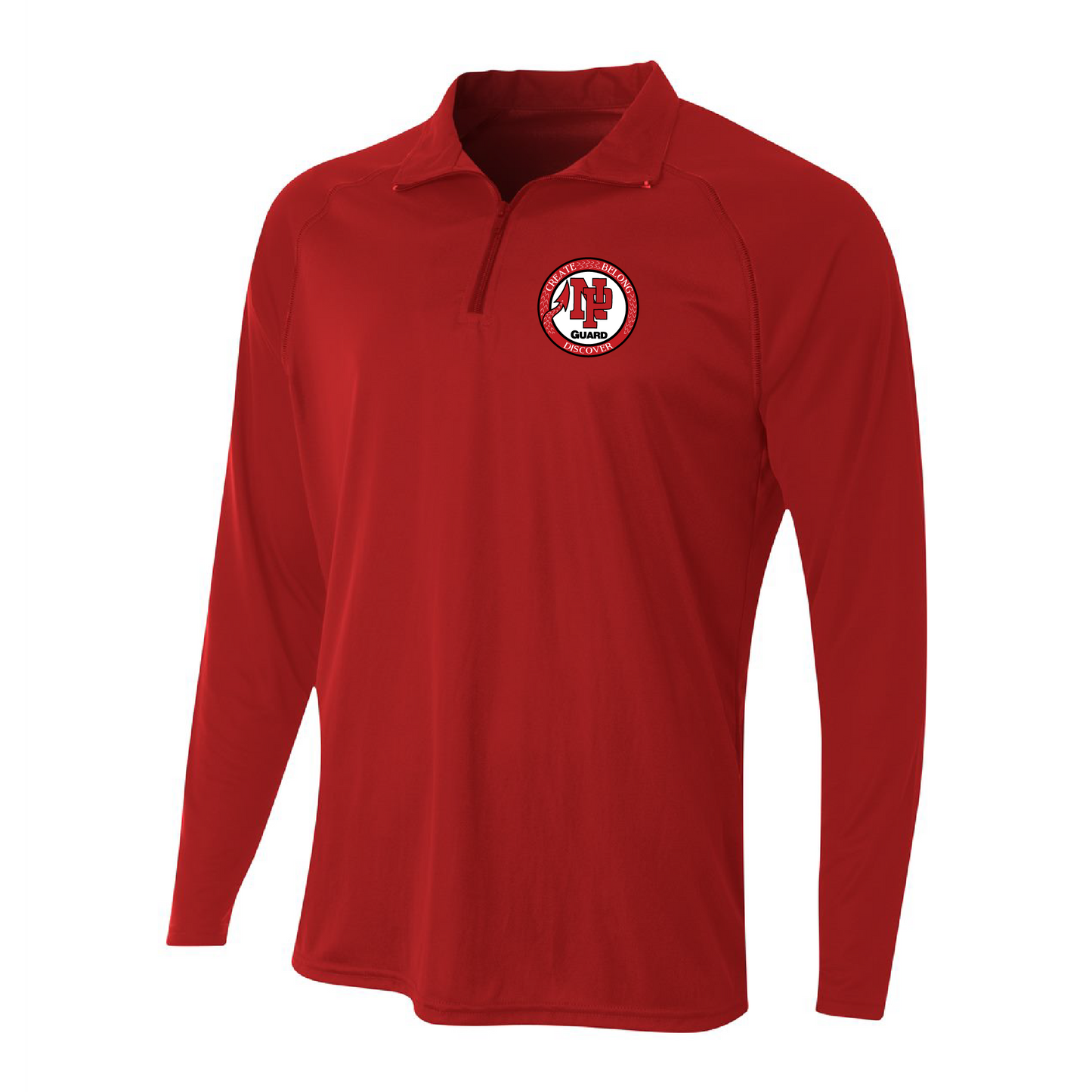 Mens Quarter Zip Pullover - NP Bands Circle Logo (Guard)