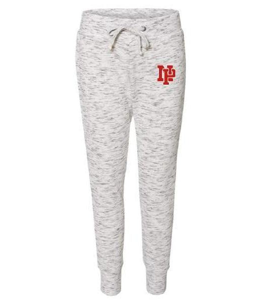 Women's Jogger Pants - Red NP Logo, White Outline