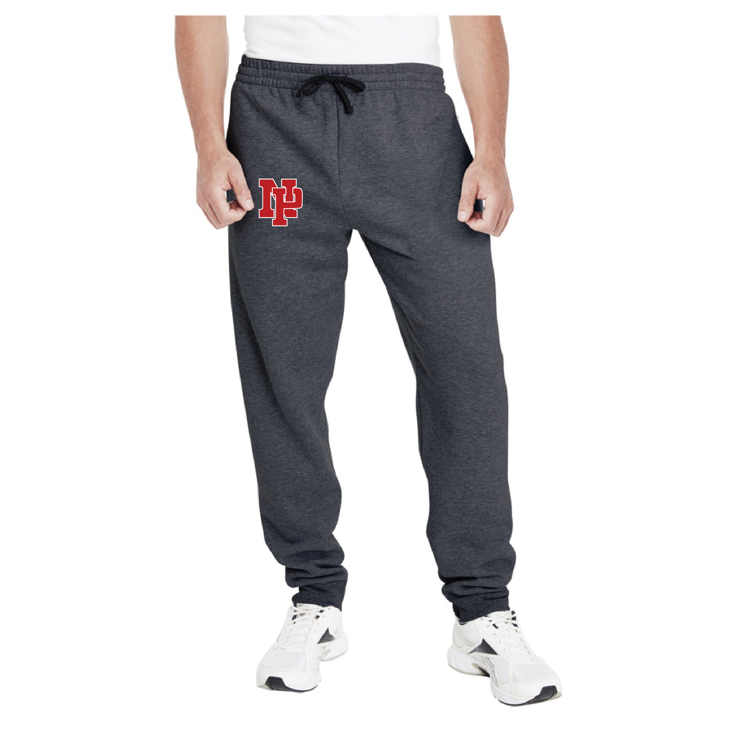 Adult Unisex Joggers - Red NP Logo, White Outline