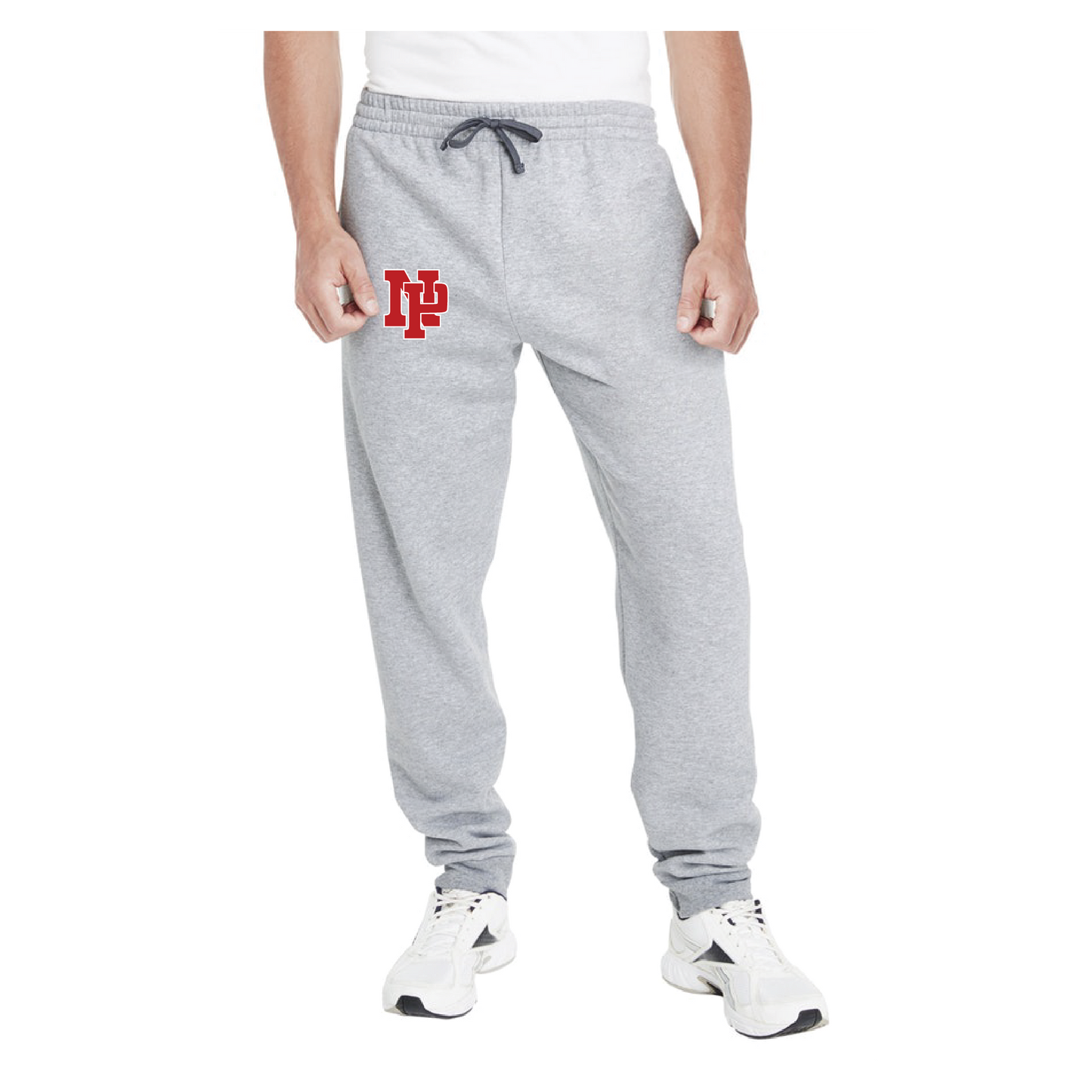 Adult Unisex Joggers - Red NP Logo, White Outline