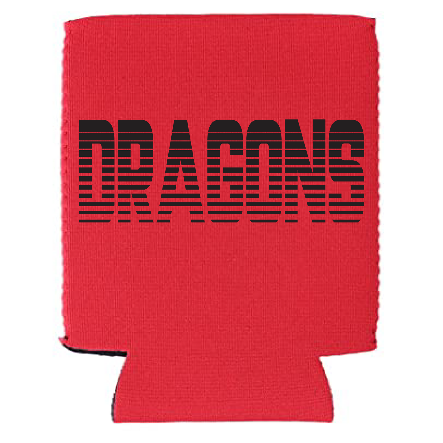 Black Horizontal Striped DRAGONS Koozie