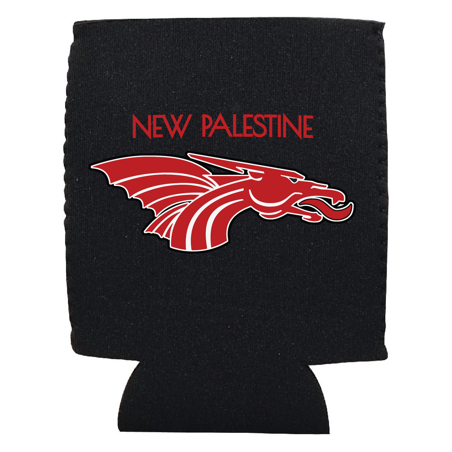 Red New Pal Dragons Logo Koozie