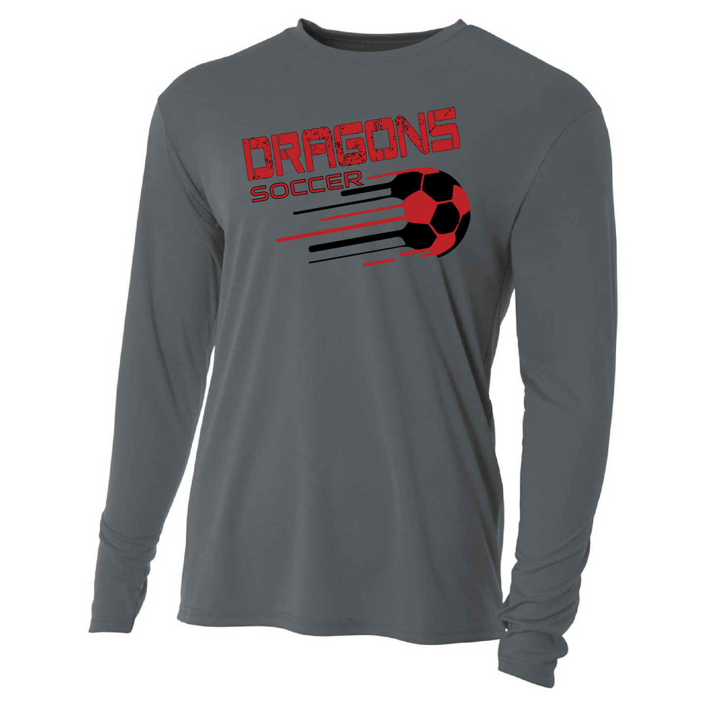 Mens L/S T-Shirt - Dragons Soccer Slanted