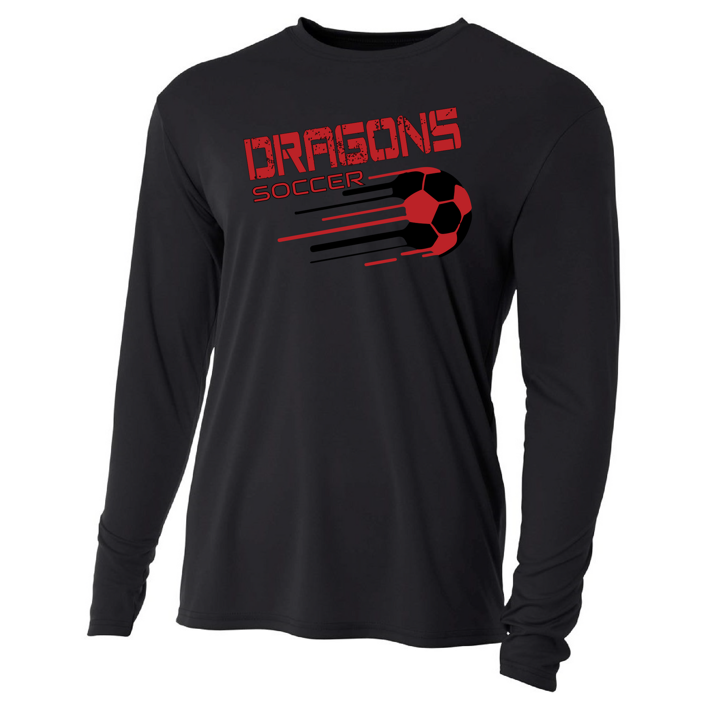 Mens L/S T-Shirt - Dragons Soccer Slanted