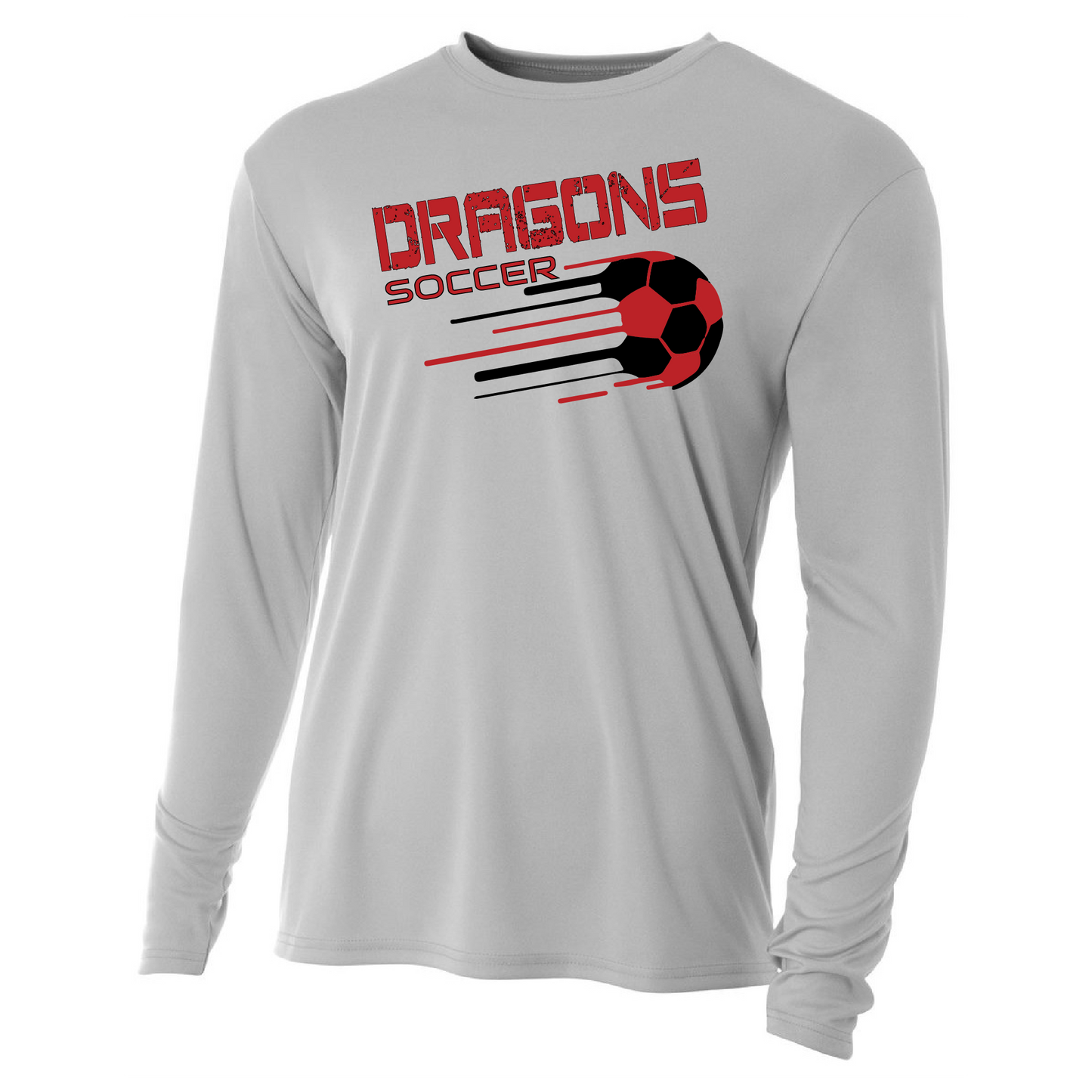 Mens L/S T-Shirt - Dragons Soccer Slanted