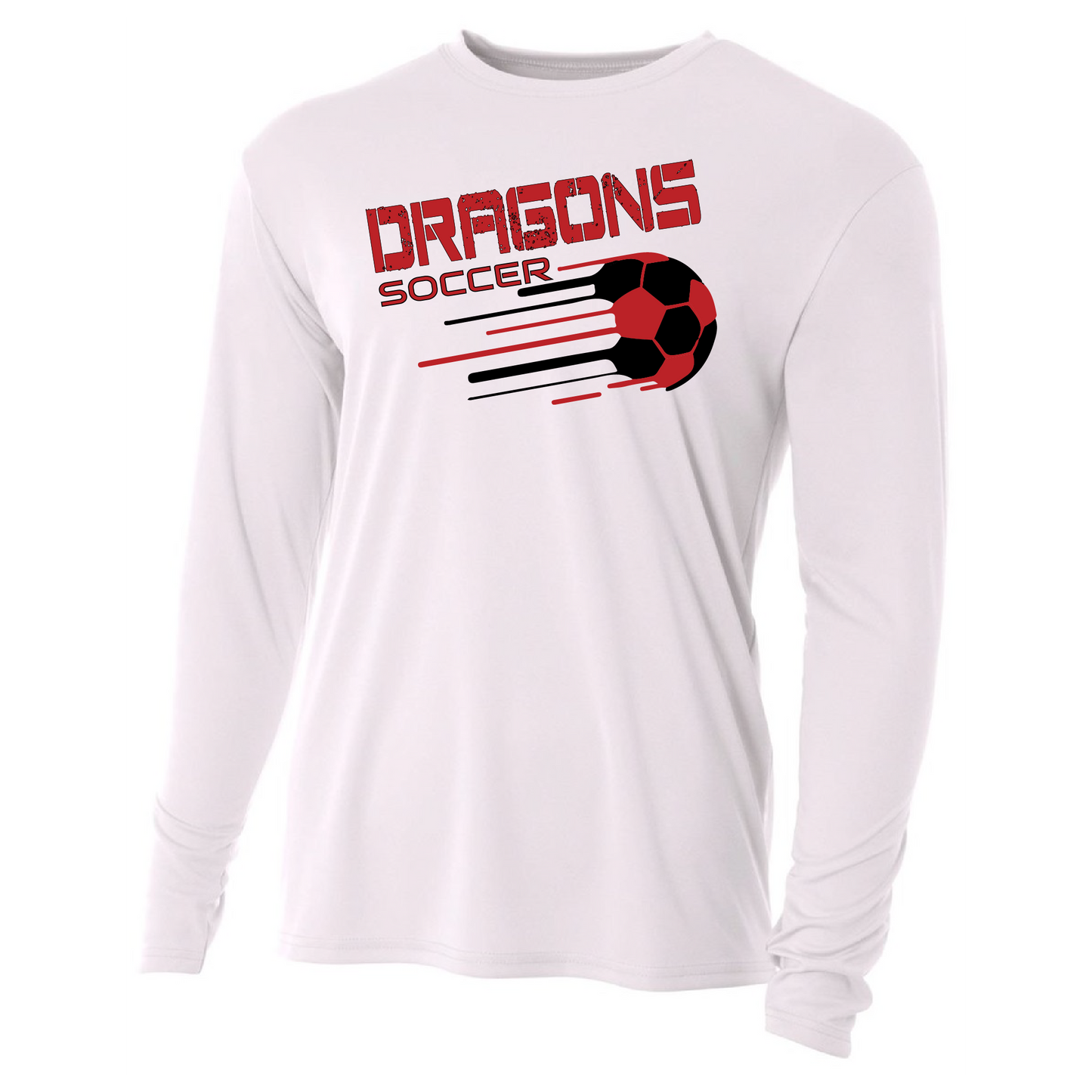 Mens L/S T-Shirt - Dragons Soccer Slanted