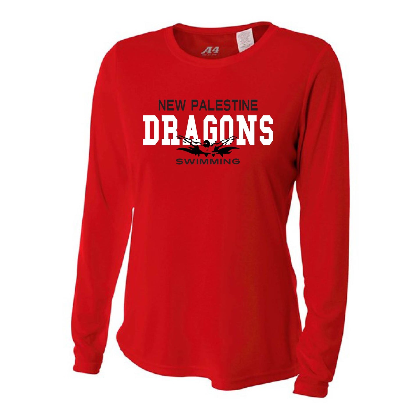 Womens L/S T-Shirt - Dragons Swimming