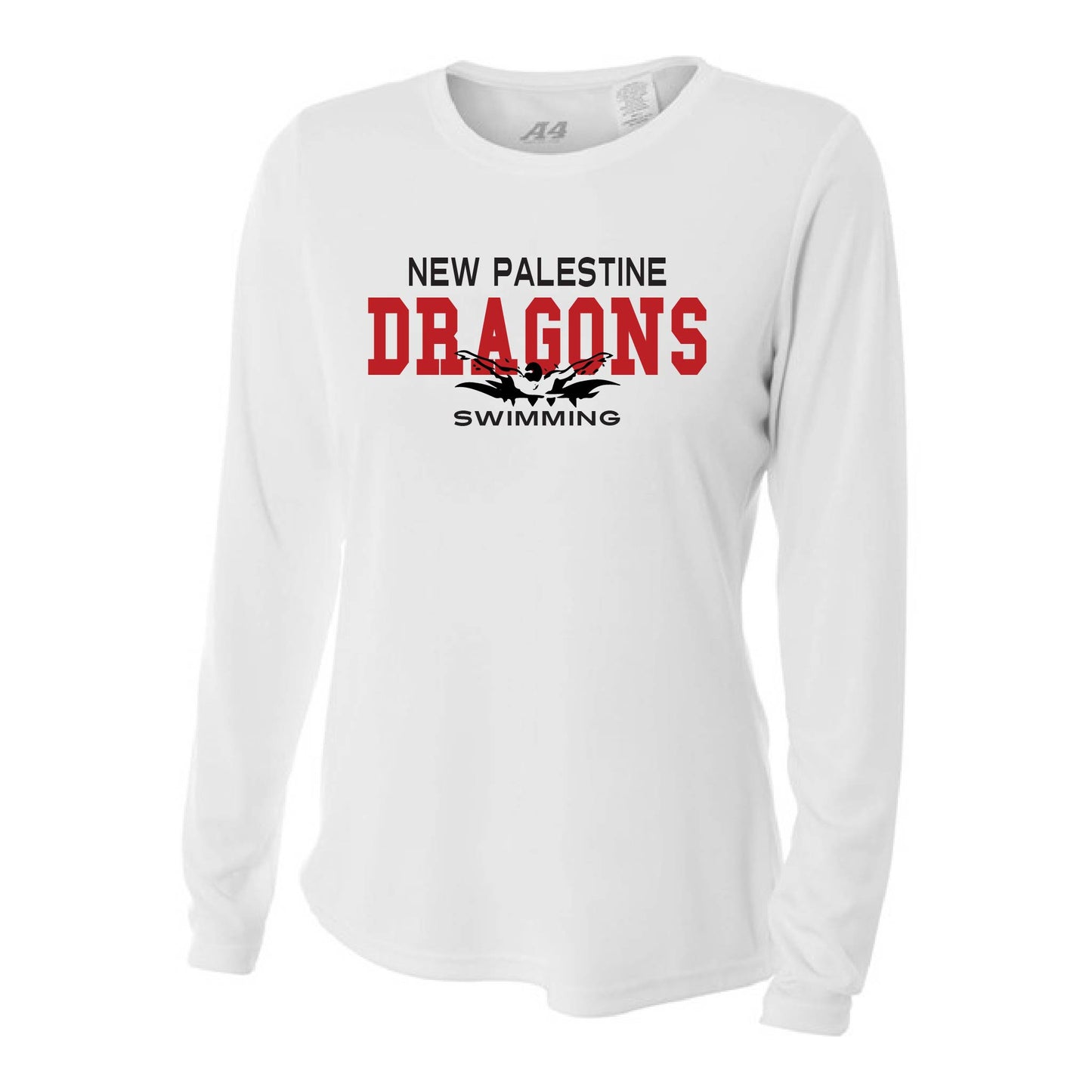 Womens L/S T-Shirt - Dragons Swimming