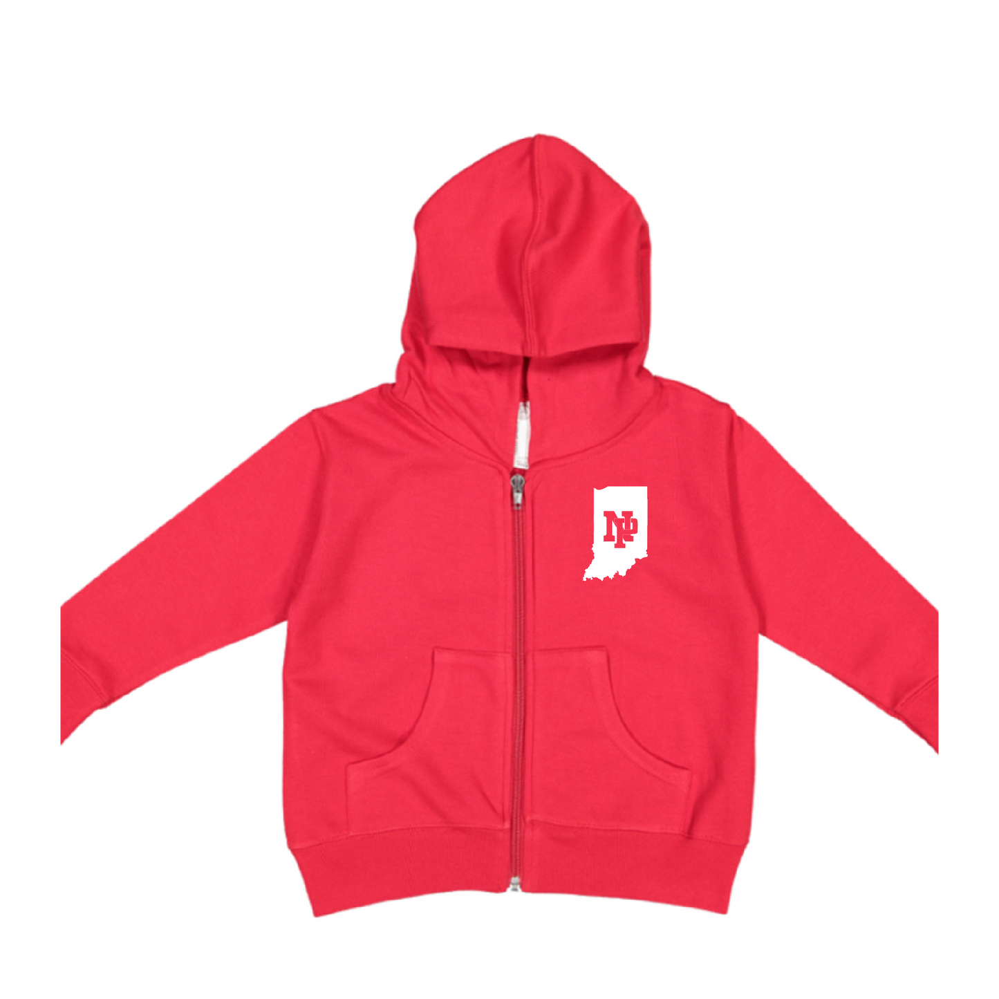 Toddler Fleece Hooded Zip-up - Indiana Outlined