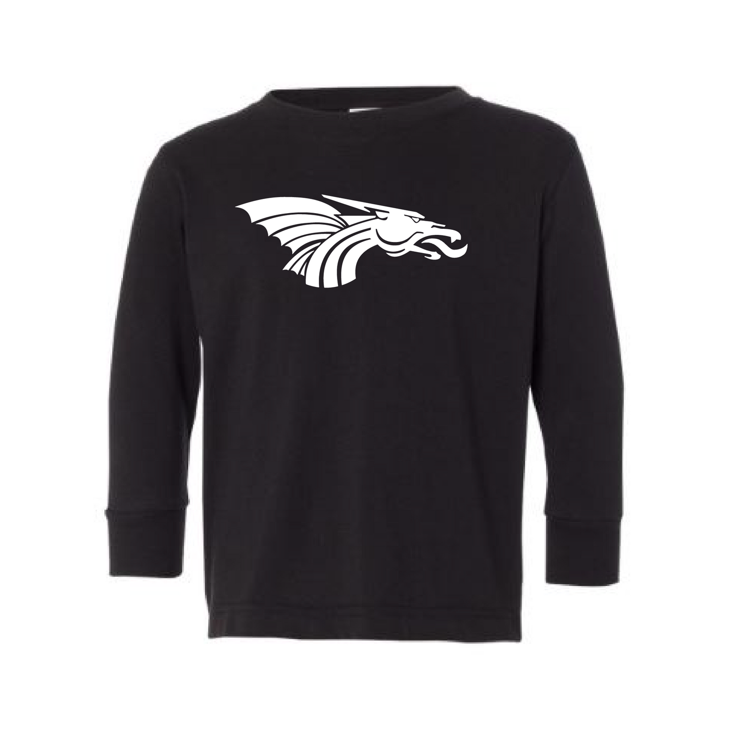 Toddler L/S T-shirt: White Dragon Head Logo