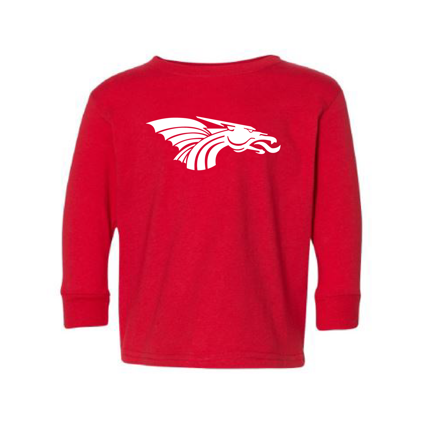 Toddler L/S T-shirt: White Dragon Head Logo
