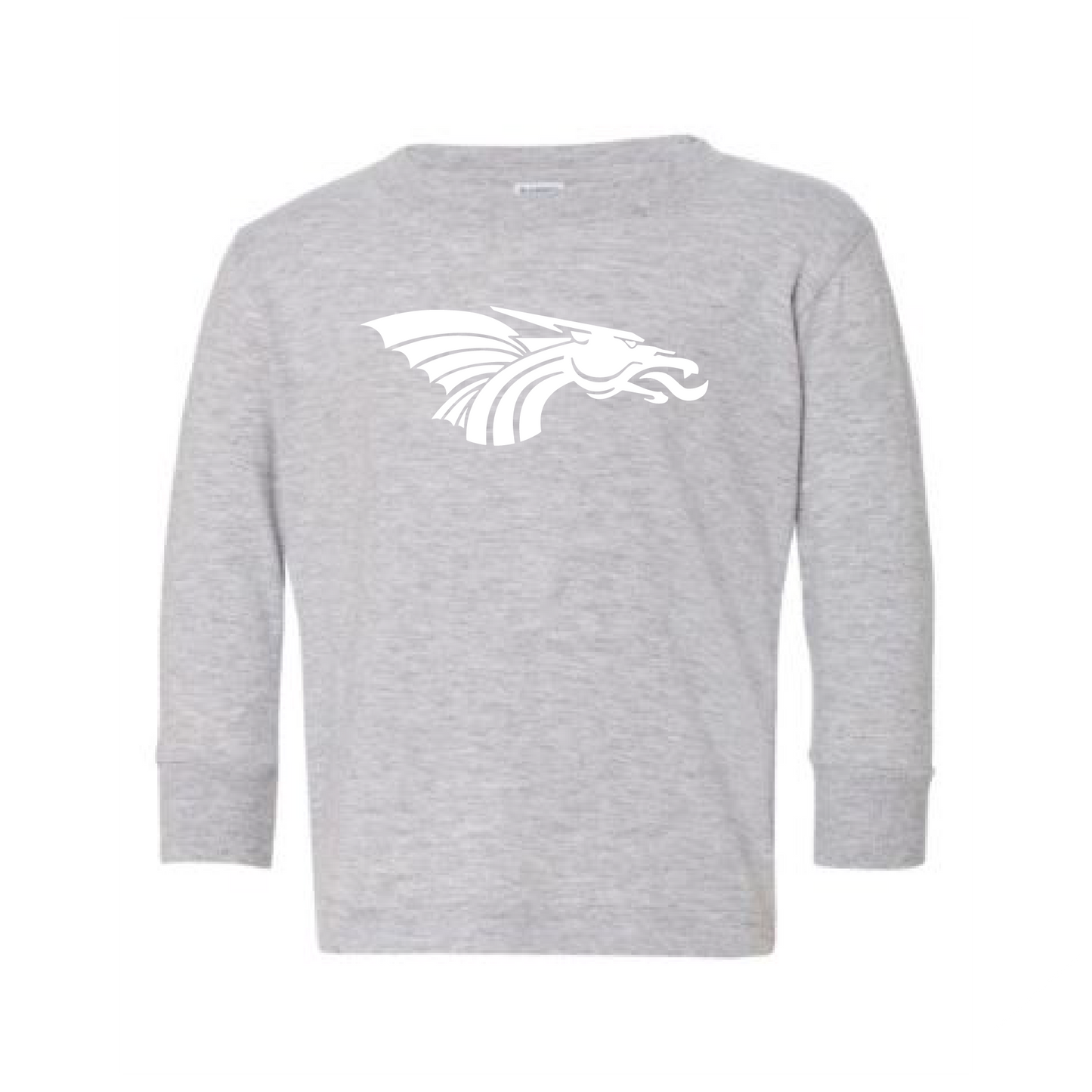 Toddler L/S T-shirt: White Dragon Head Logo